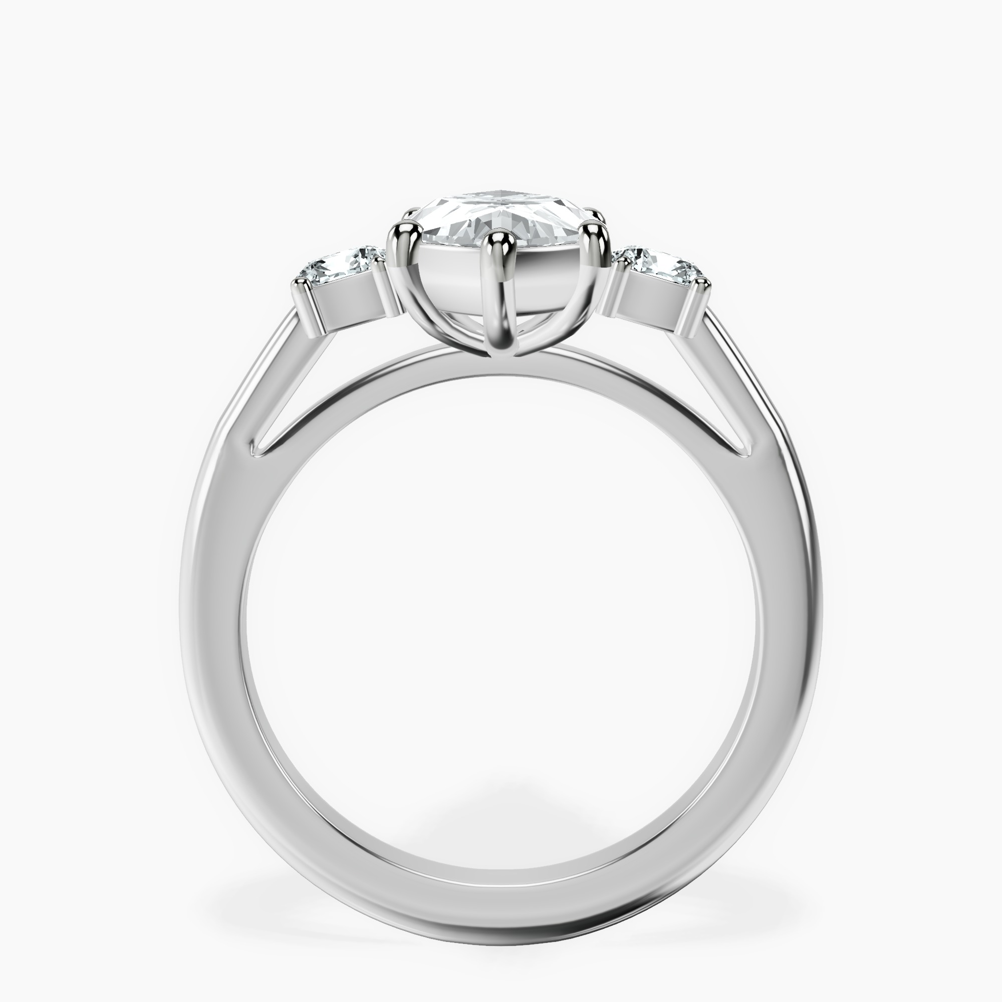 2.92 ct. marquise Emery Side Cushion Ring in platinum side right image one