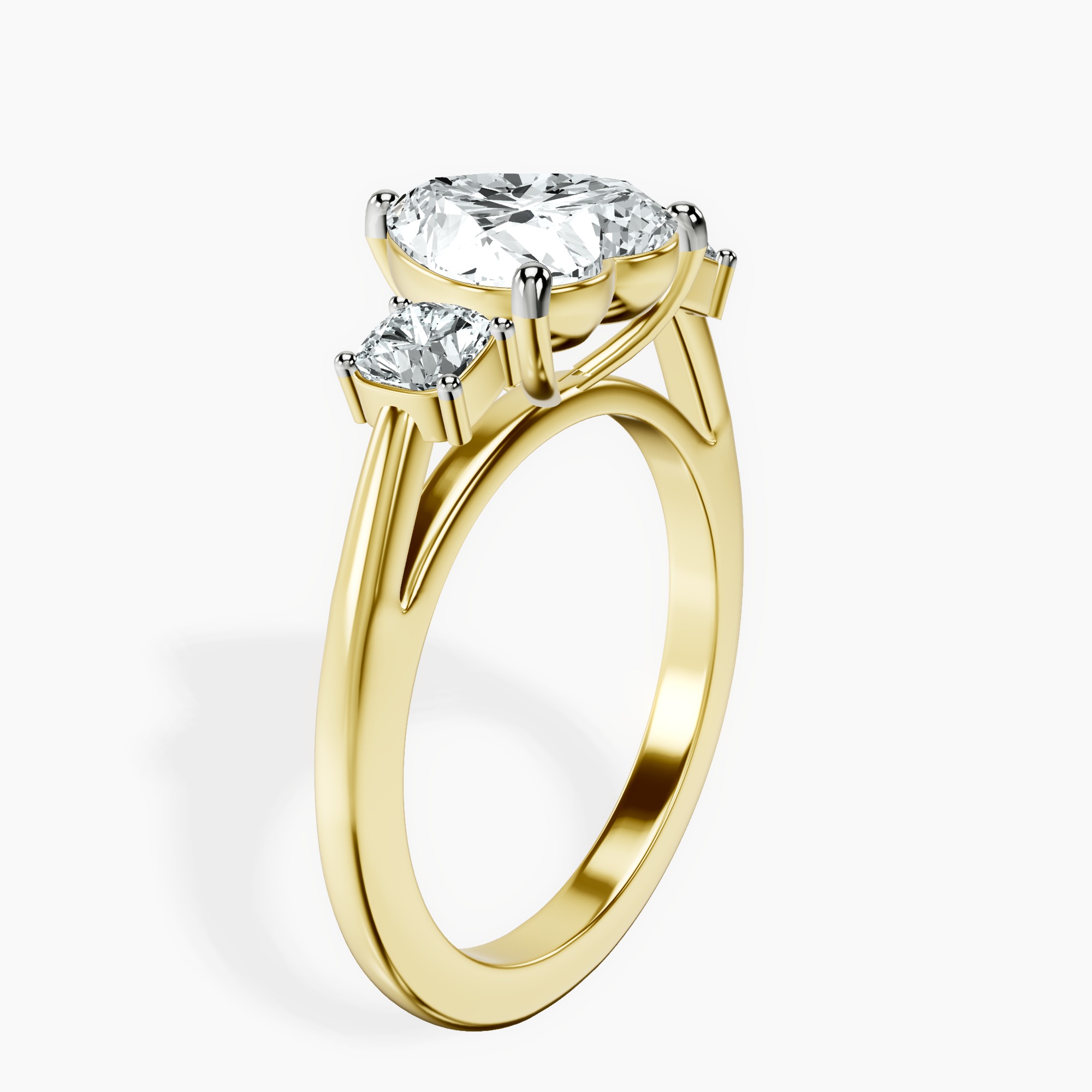 2.71 ct. heart Emery Side Cushion Ring in 18kt yellow gold standing product image one