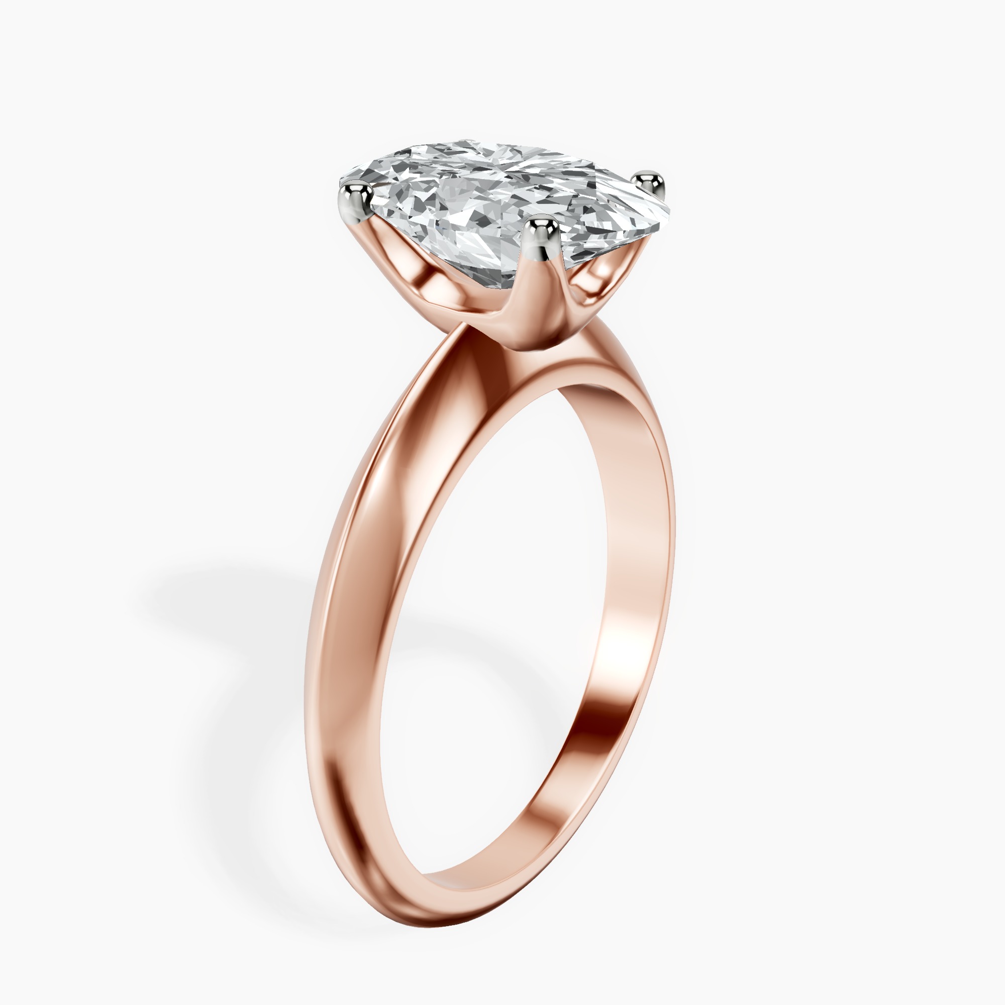 2.40 ct. oval Eloise Knife Edge Ring in 14kt rose gold standing product image one