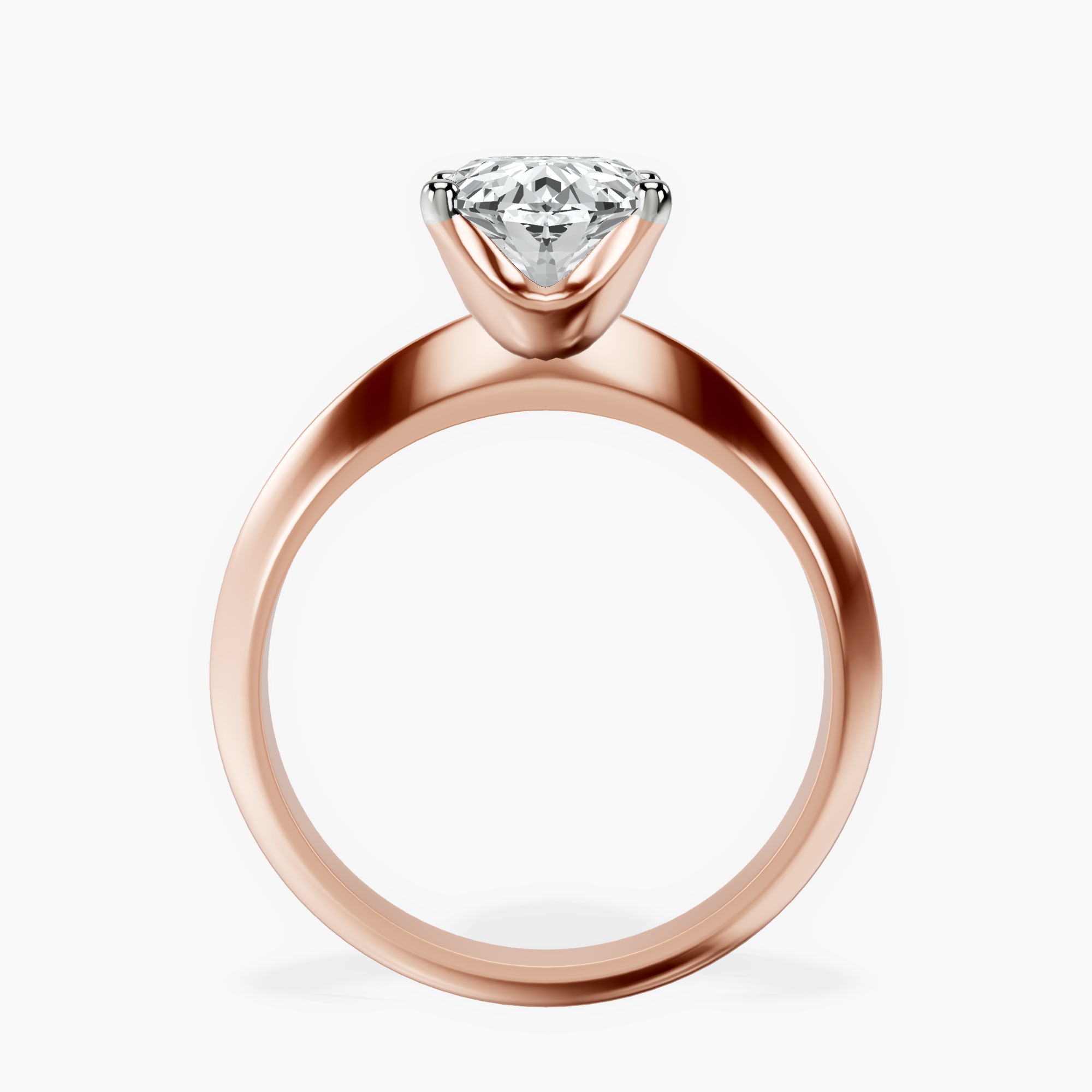 2.40 ct. oval Eloise Knife Edge Ring in 14kt rose gold side right image one