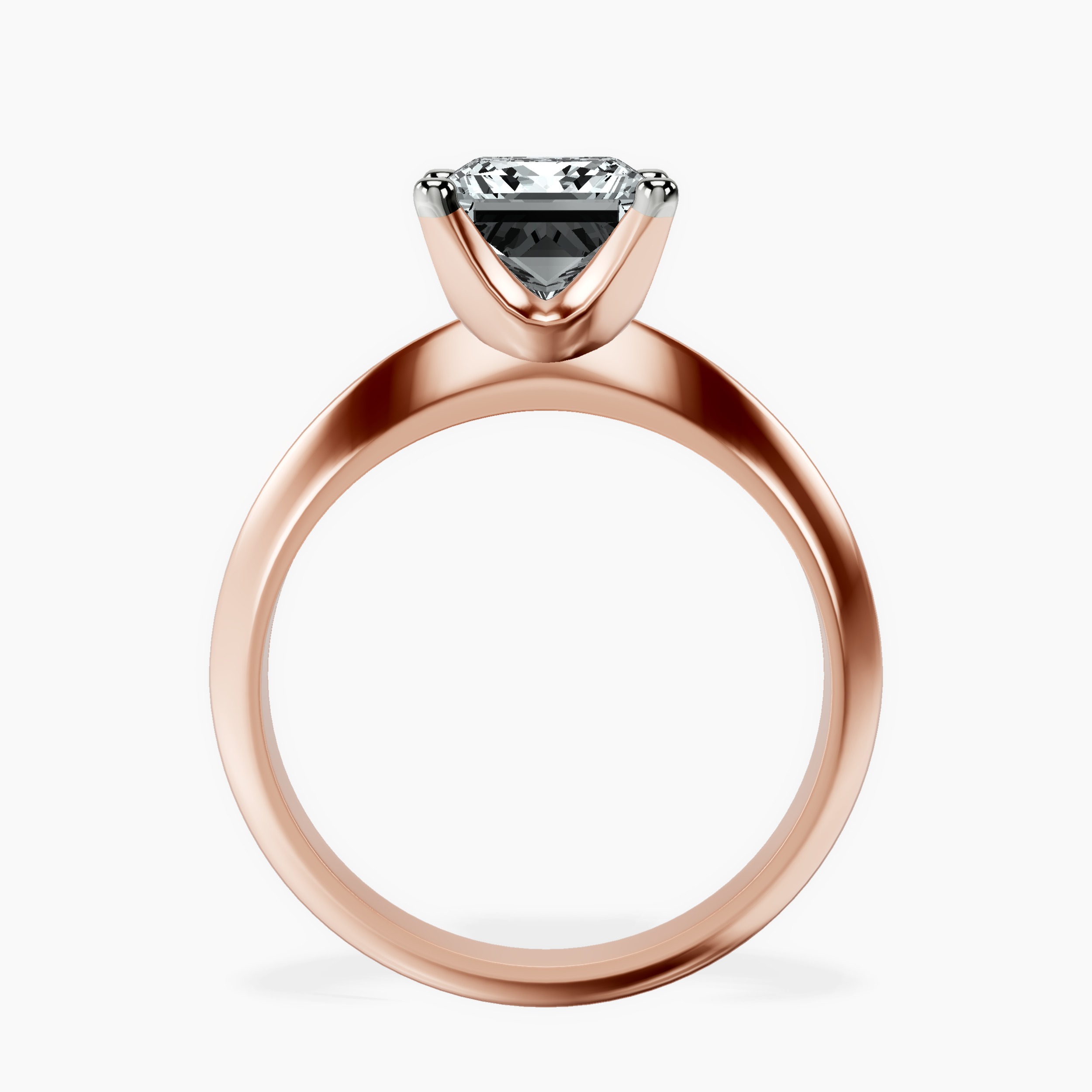 2.81 ct. princess Eloise Knife Edge Ring in 18kt rose gold side right image one