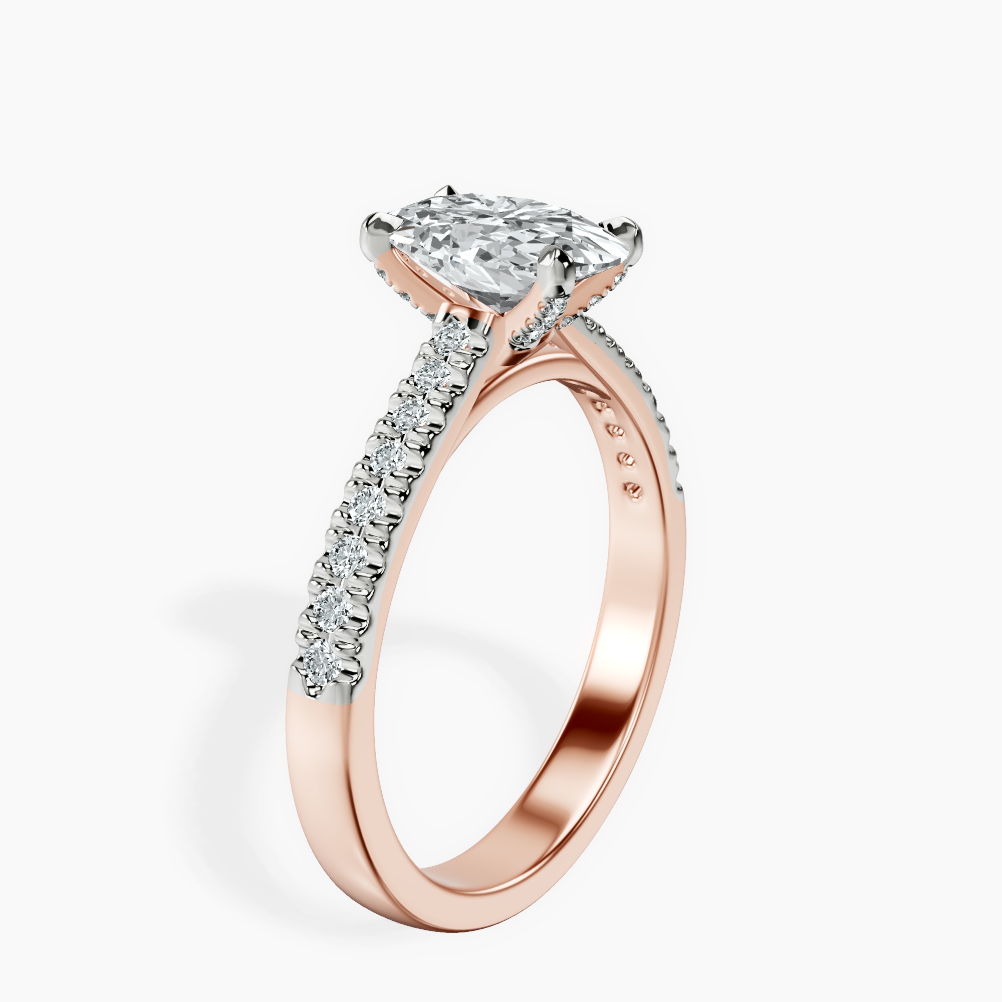 1.37 ct. oval Amy Tapered Eternity Ring in 18kt rose gold standing product image one