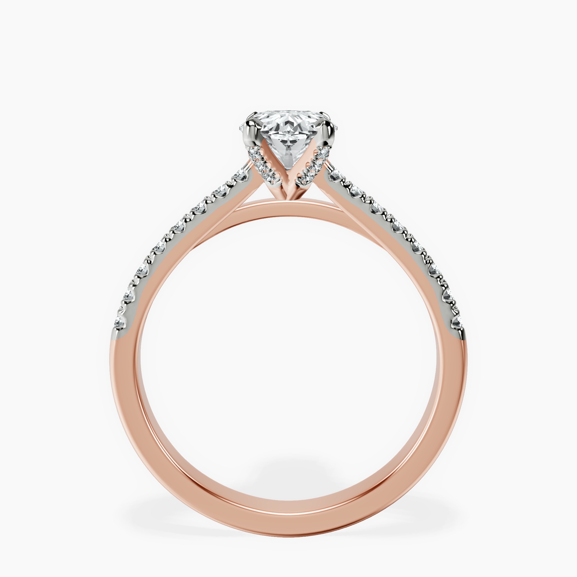 1.37 ct. oval Amy Tapered Eternity Ring in 18kt rose gold side right image one