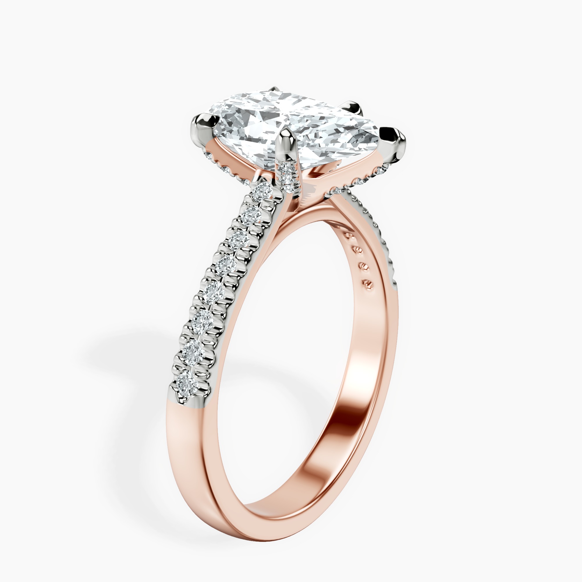 2.96 ct. pear Amy Tapered Eternity Ring in 18kt rose gold standing product image one