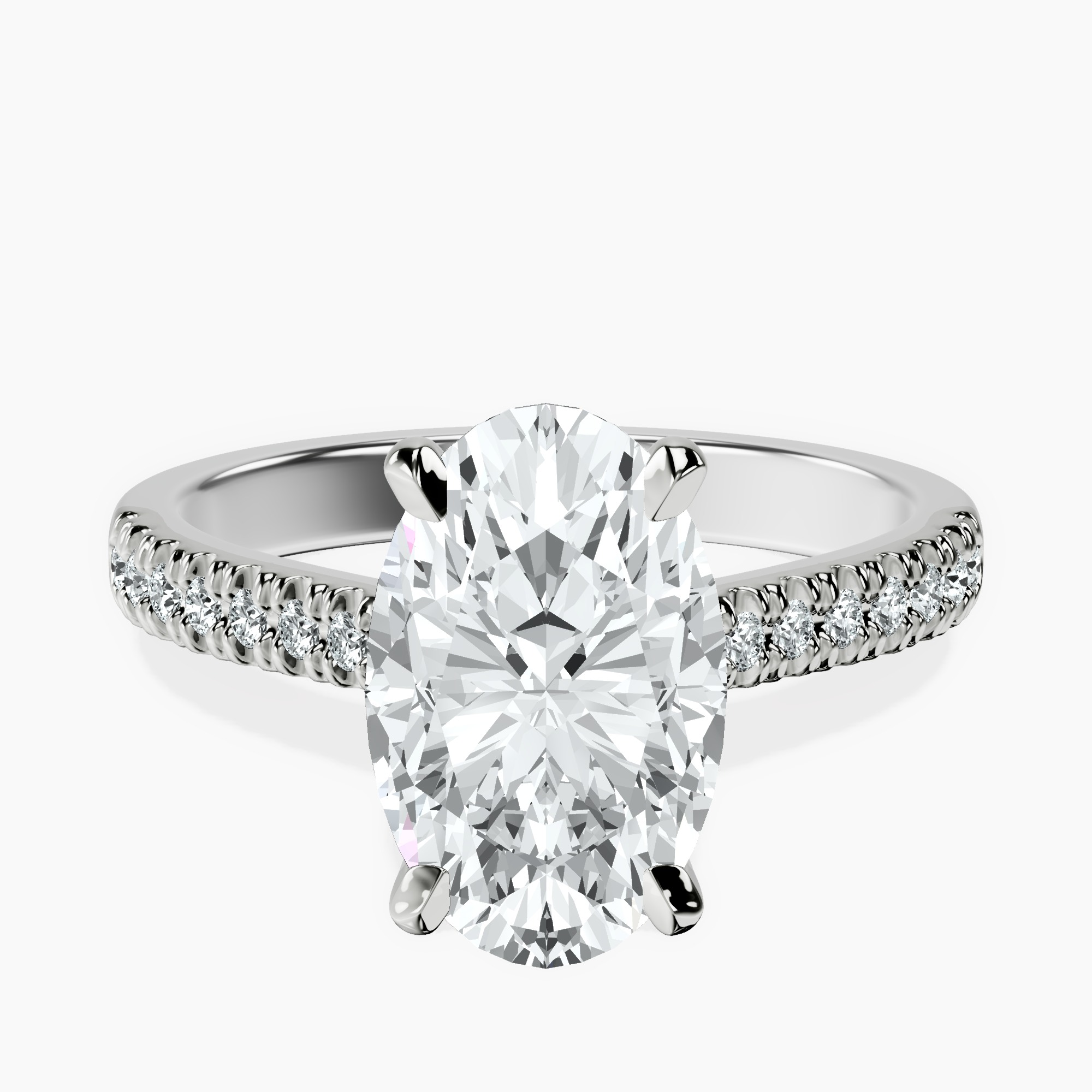 2.44 ct. oval Amy Tapered Eternity Ring in 18kt white gold rtr top