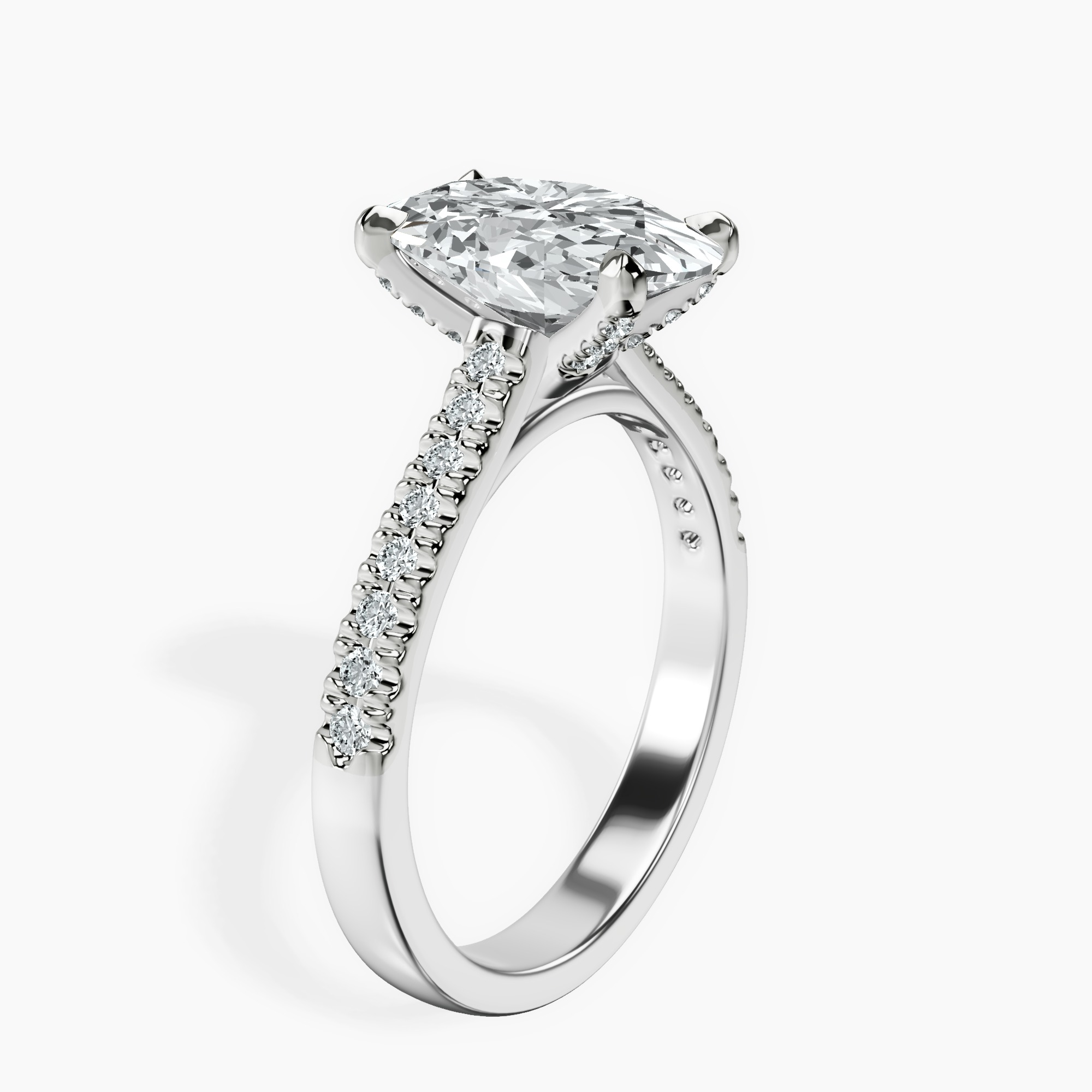 2.44 ct. oval Amy Tapered Eternity Ring in 18kt white gold standing product image one