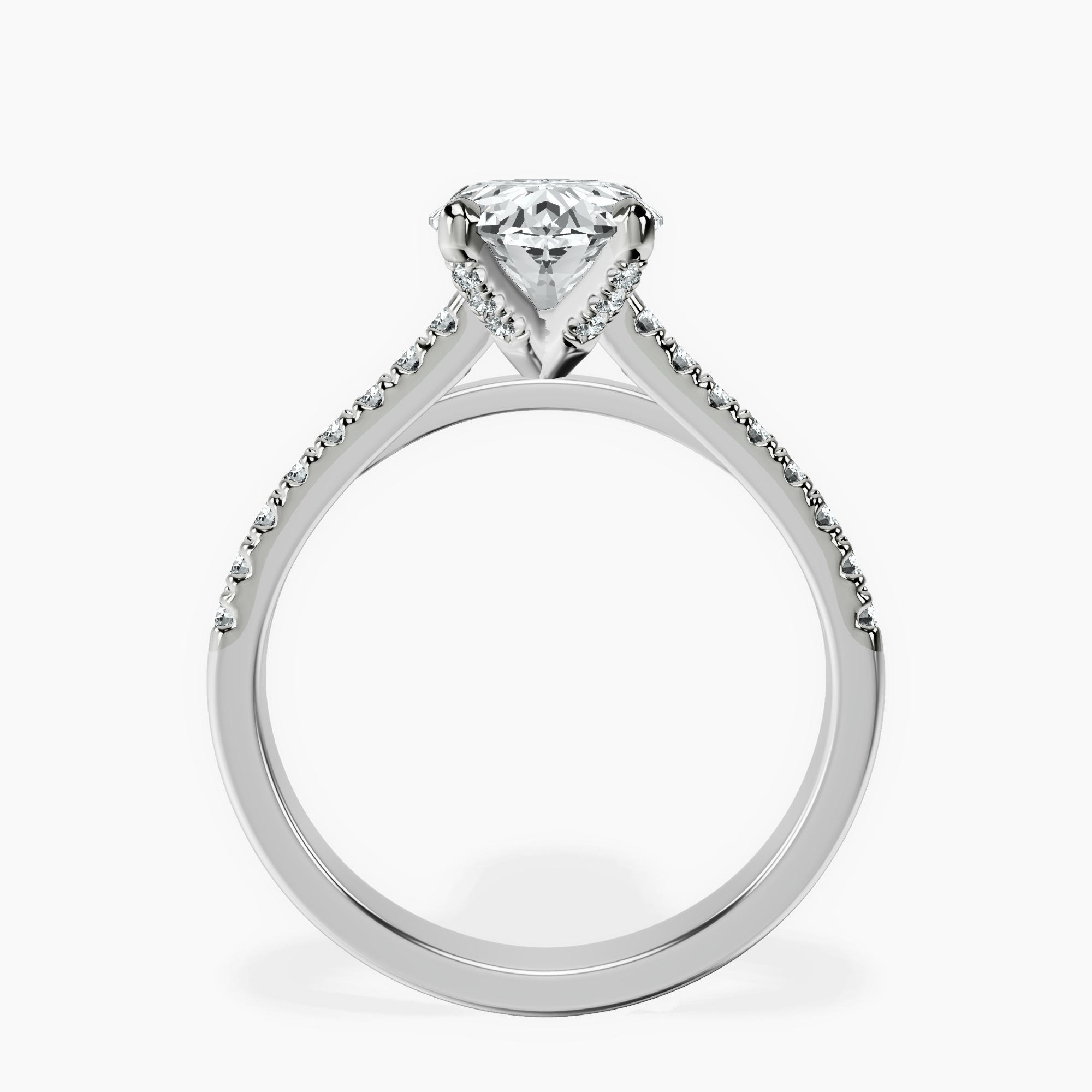 2.44 ct. oval Amy Tapered Eternity Ring in 18kt white gold side right image one