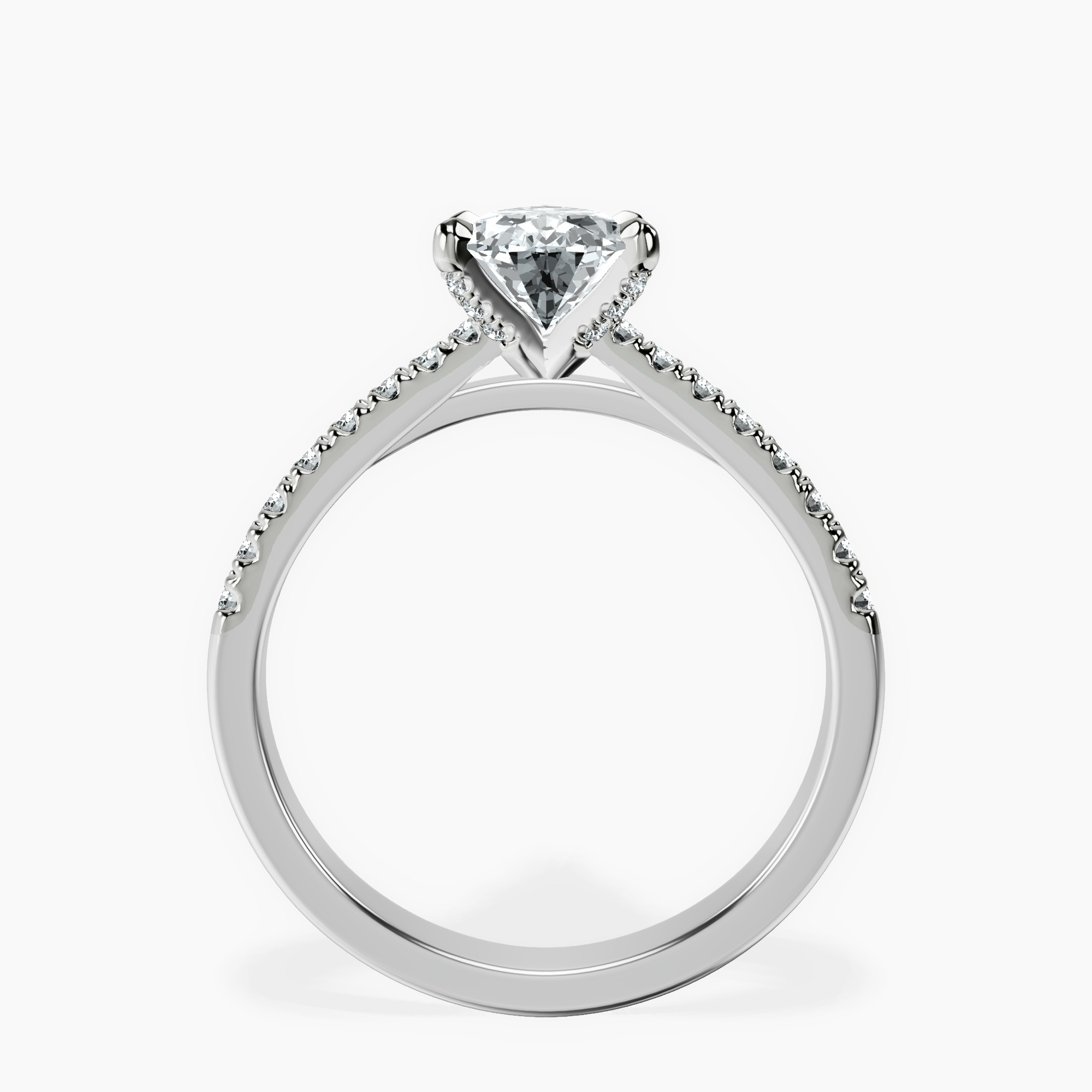 1.85 ct. pear Amy Tapered Eternity Ring in platinum side right image one