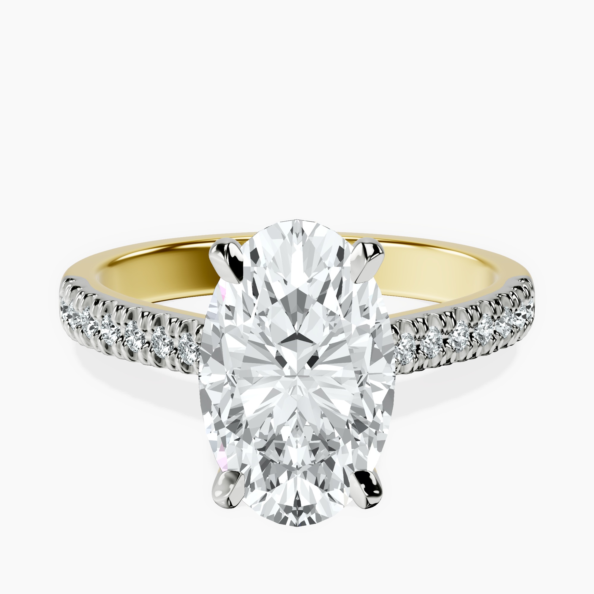 2.40 ct. oval Amy Tapered Eternity Ring in 10kt yellow gold rtr top
