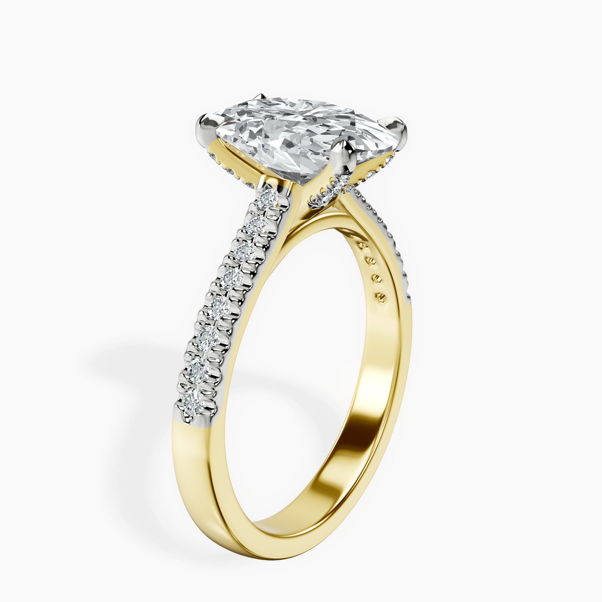 2.40 ct. oval Amy Tapered Eternity Ring in 10kt yellow gold standing product image one