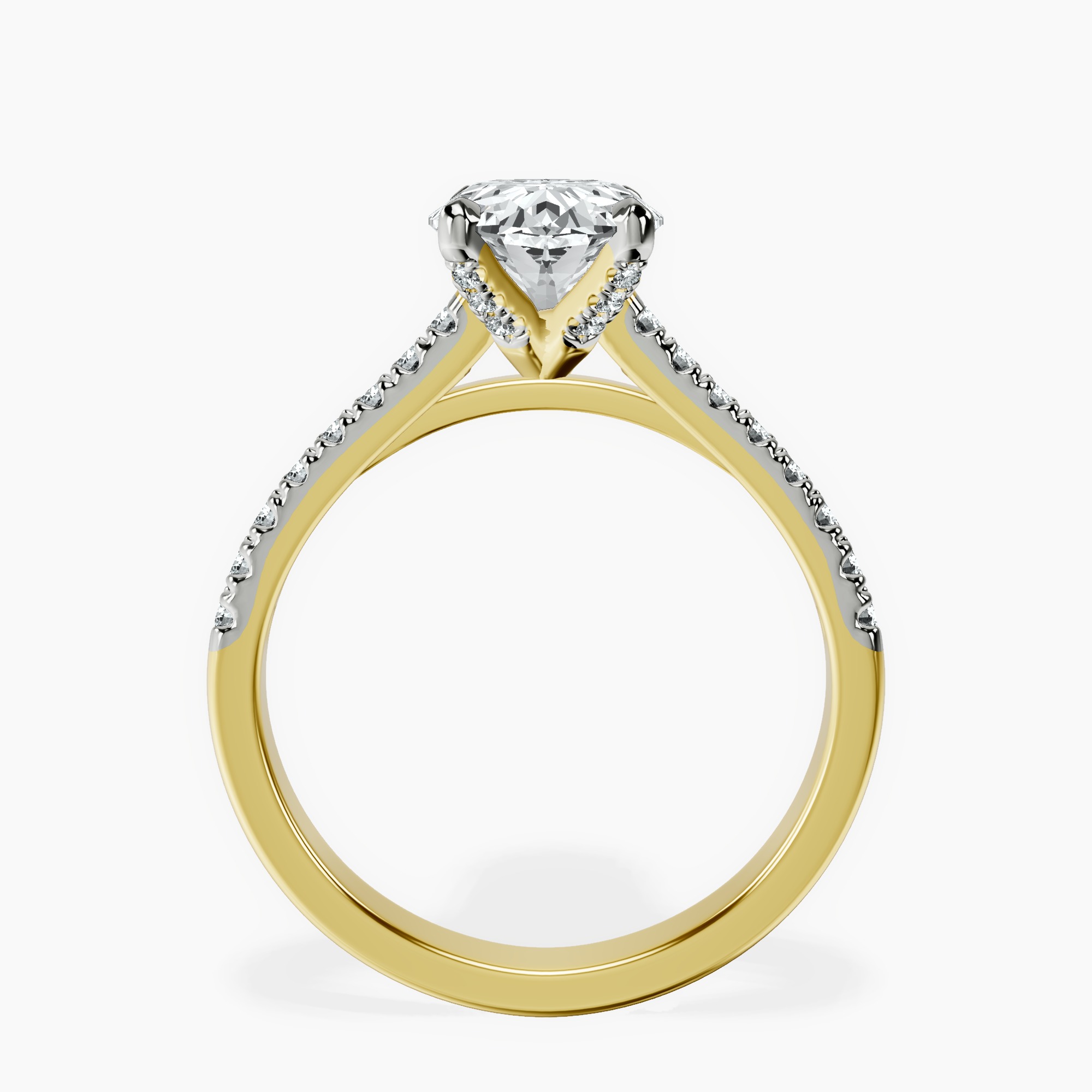 2.40 ct. oval Amy Tapered Eternity Ring in 10kt yellow gold side right image one