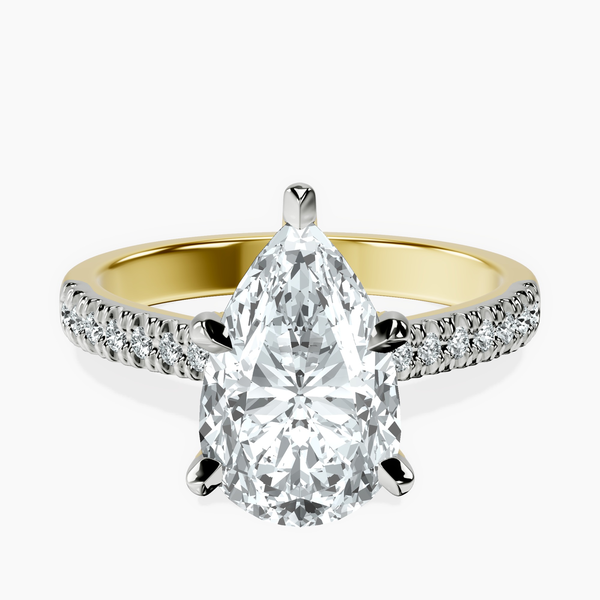 2.96 ct. pear Amy Tapered Eternity Ring in 18kt yellow gold rtr top