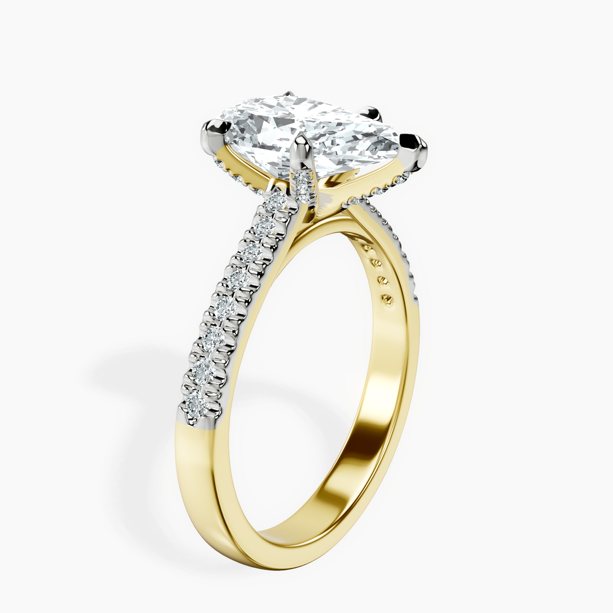 2.96 ct. pear Amy Tapered Eternity Ring in 18kt yellow gold standing product image one