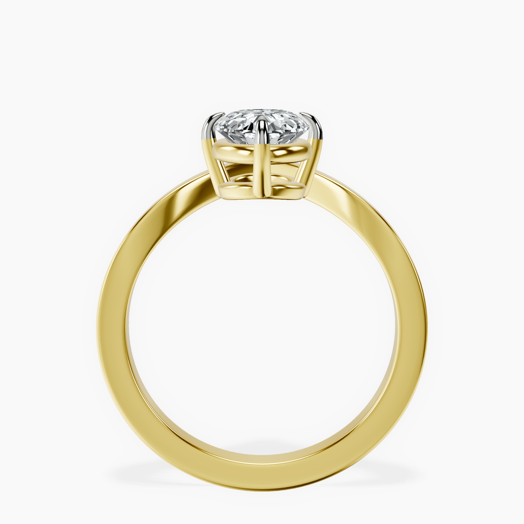 2.40 ct. oval Janes Chevron Ring in 18kt yellow gold side right image one