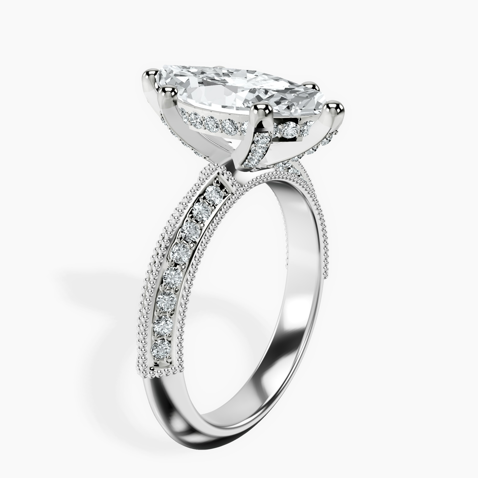 2.92 ct. marquise Dua Knife Edge Ring in platinum standing product image one