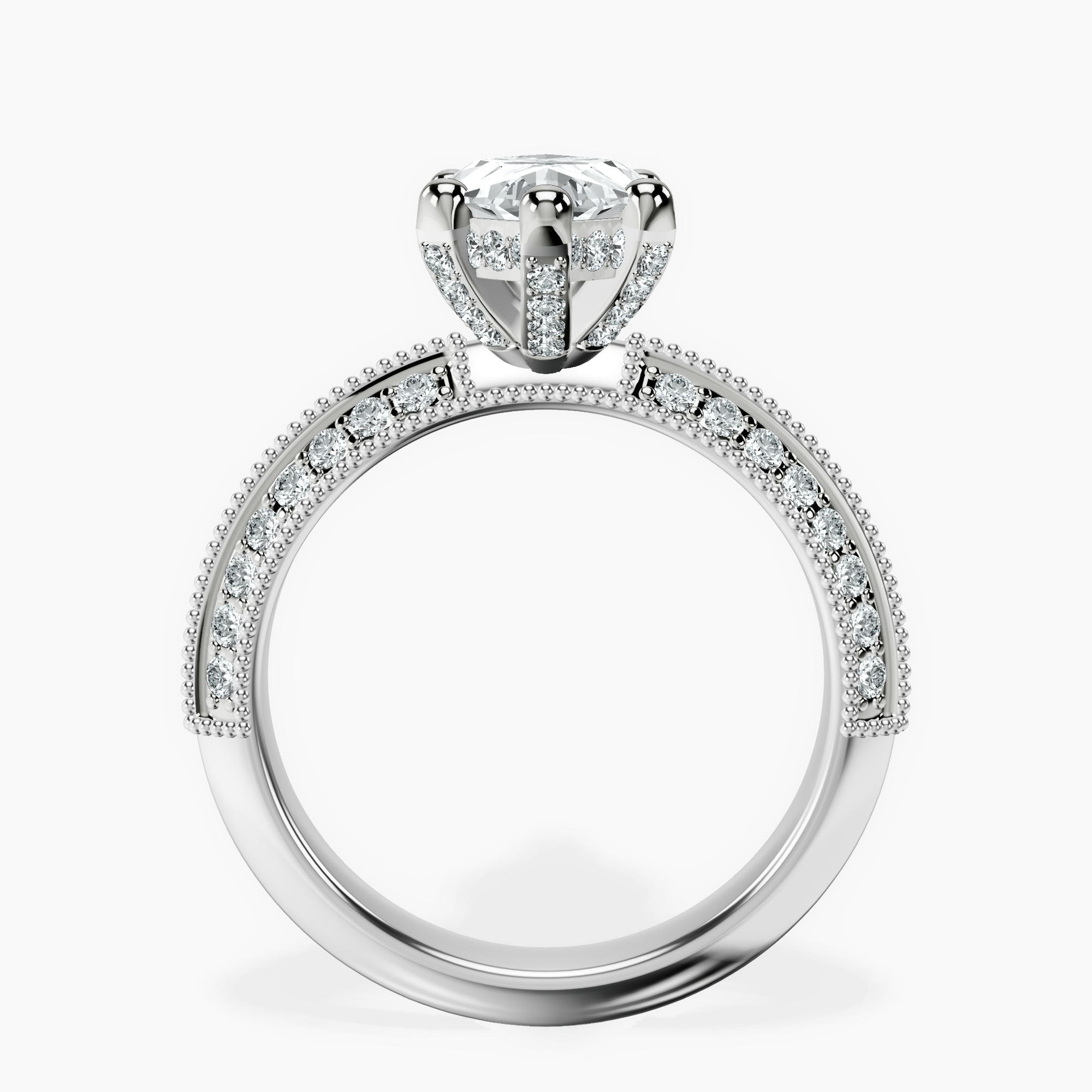 2.92 ct. marquise Dua Knife Edge Ring in platinum side right image one