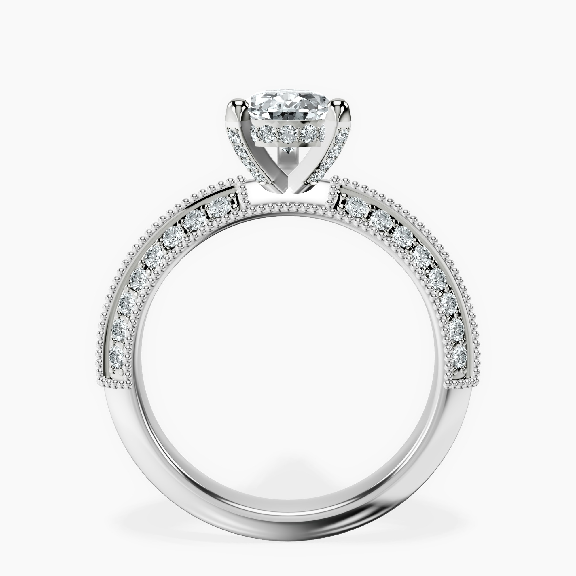 1.40 ct. pear Dua Knife Edge Ring in 10kt white gold side right image one