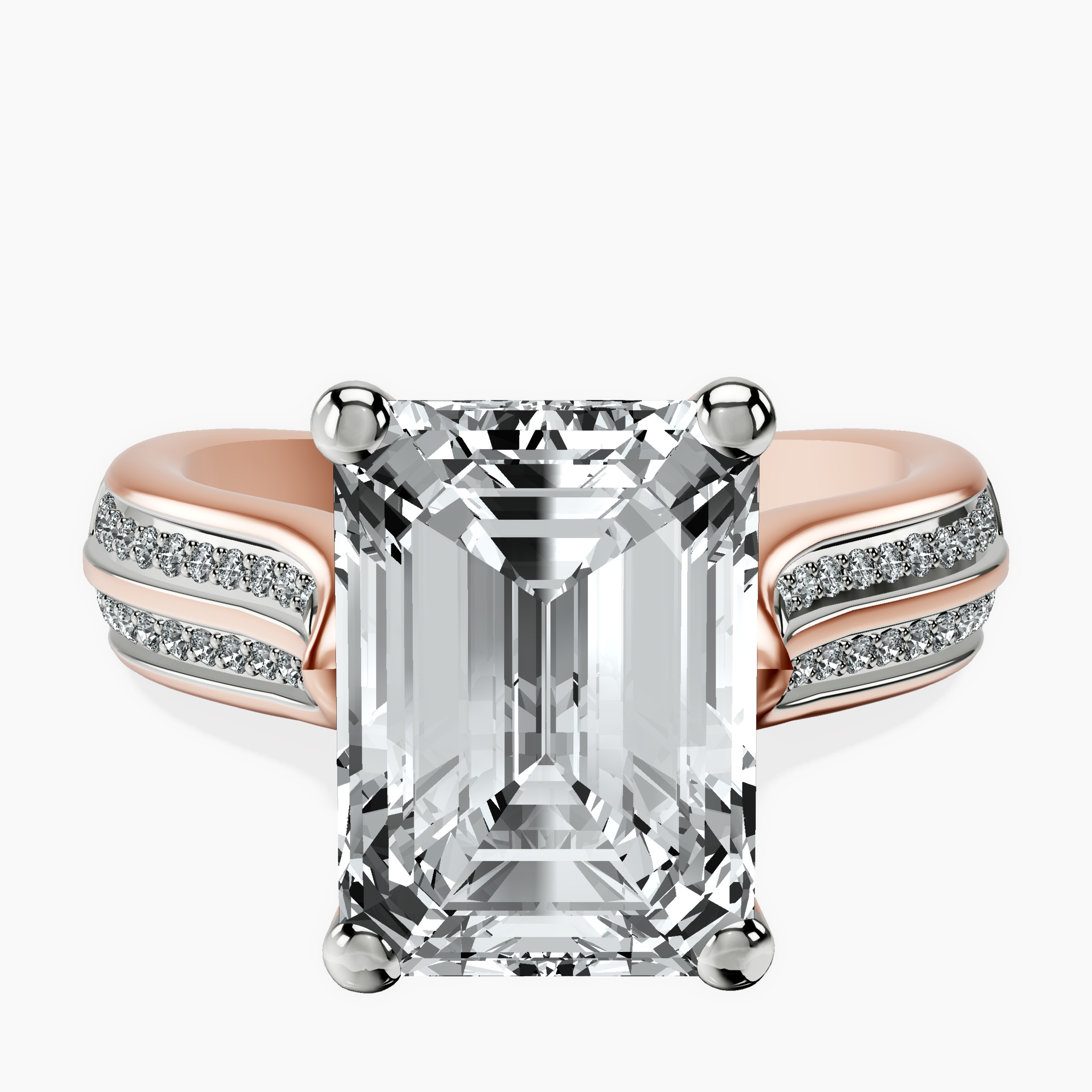 14kt Rose Gold Sandra Side Stone Lab Diamond Ring front image