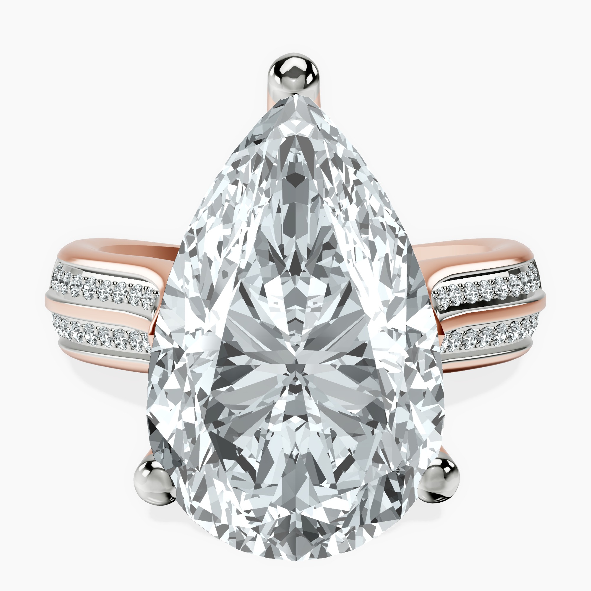 14kt Rose Gold Sandra Side Stone Lab Diamond Ring front image