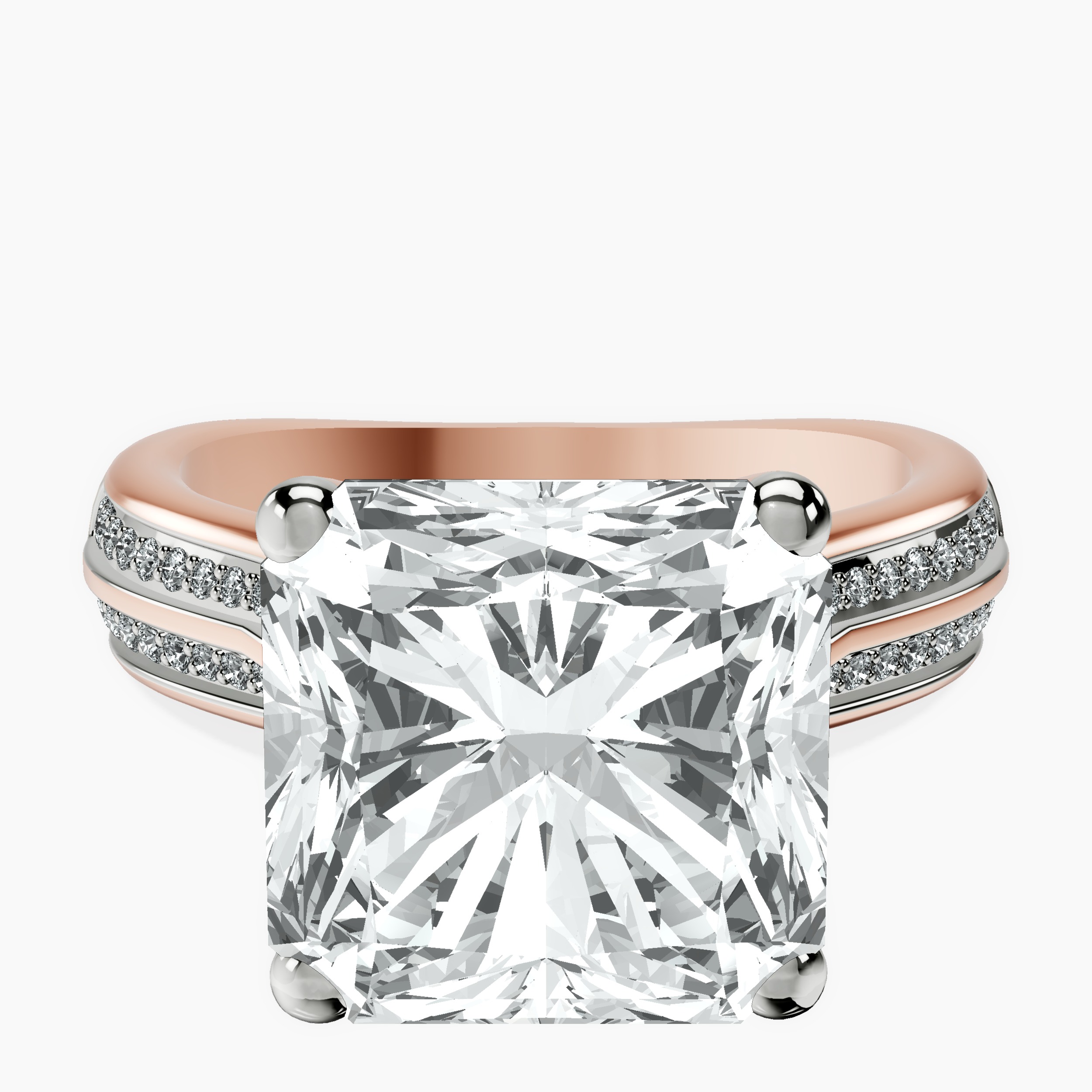 14kt Rose Gold Sandra Side Stone Lab Diamond Ring front image