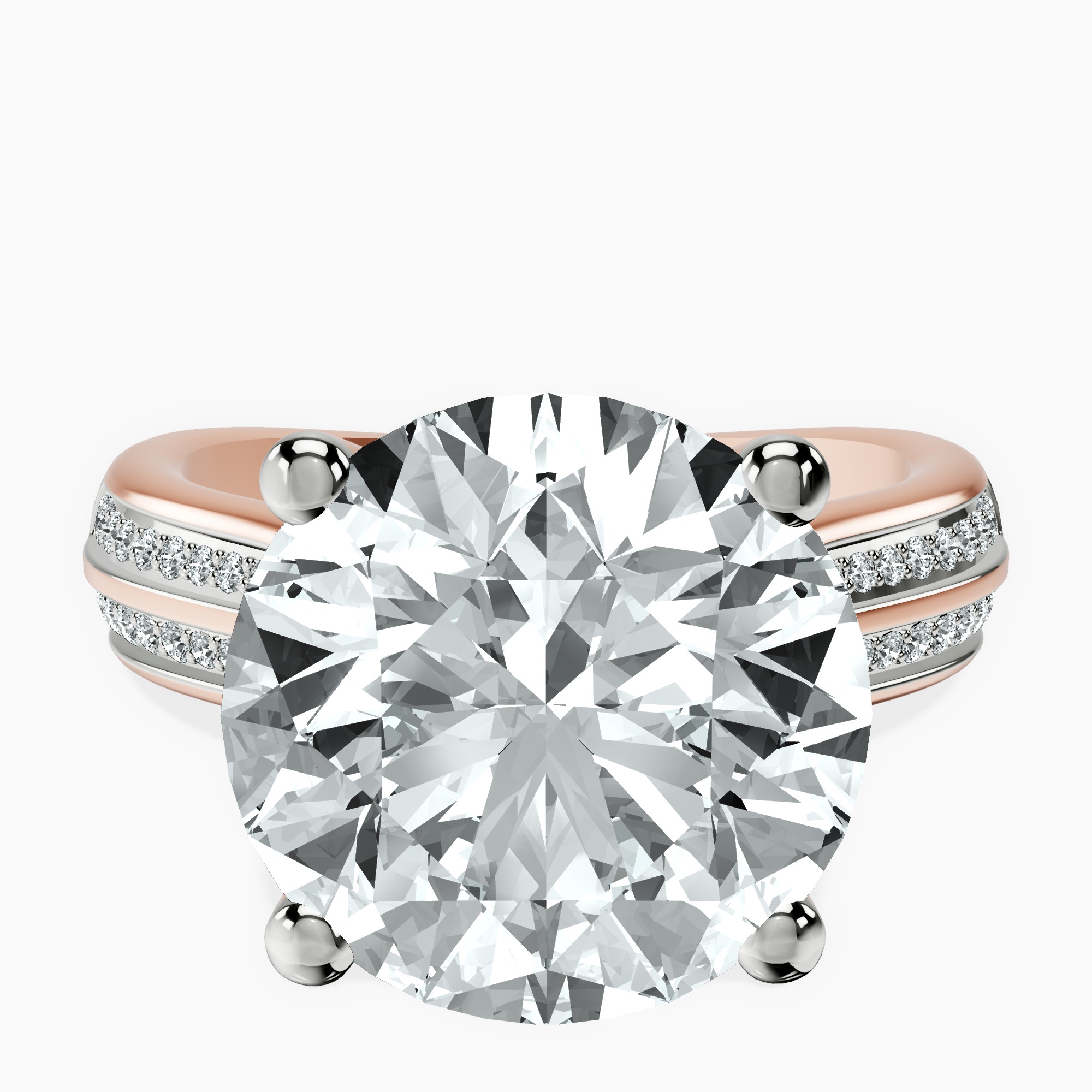 14kt Rose Gold Sandra Side Stone Lab Diamond Ring front image