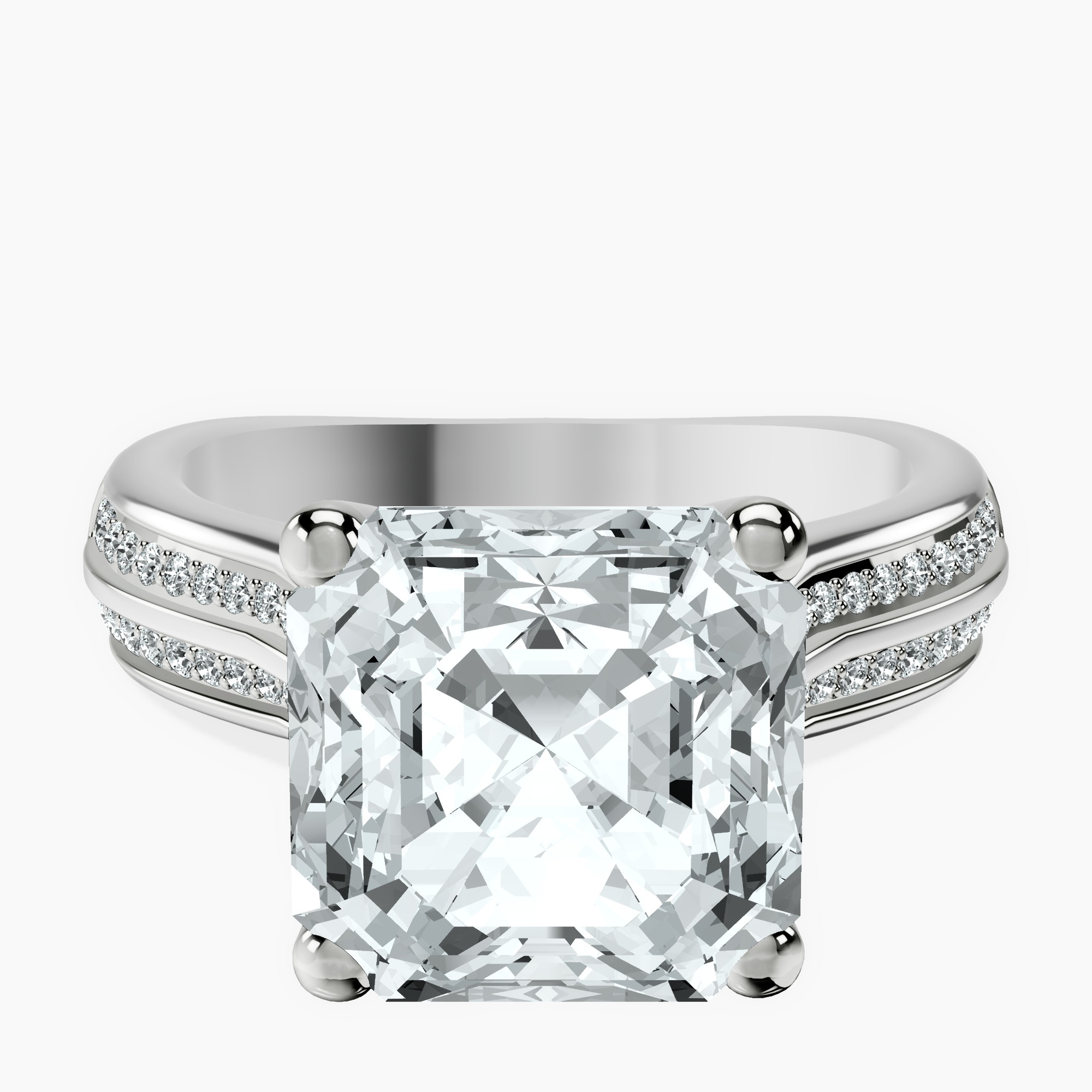 Platinum Sandra Side Stone Lab Diamond Ring front image