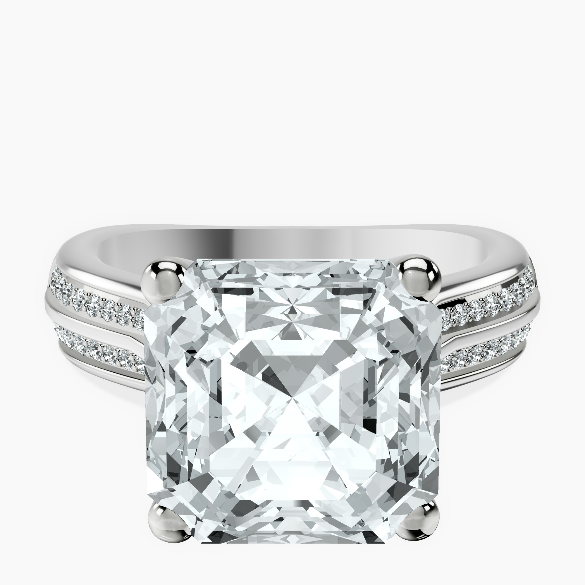 14kt White Gold Sandra Side Stone Lab Diamond Ring front image
