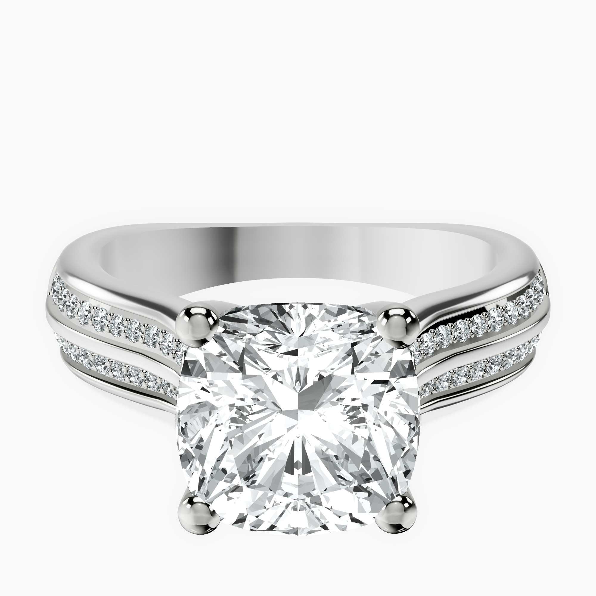 Platinum Sandra Side Stone Lab Diamond Ring front image