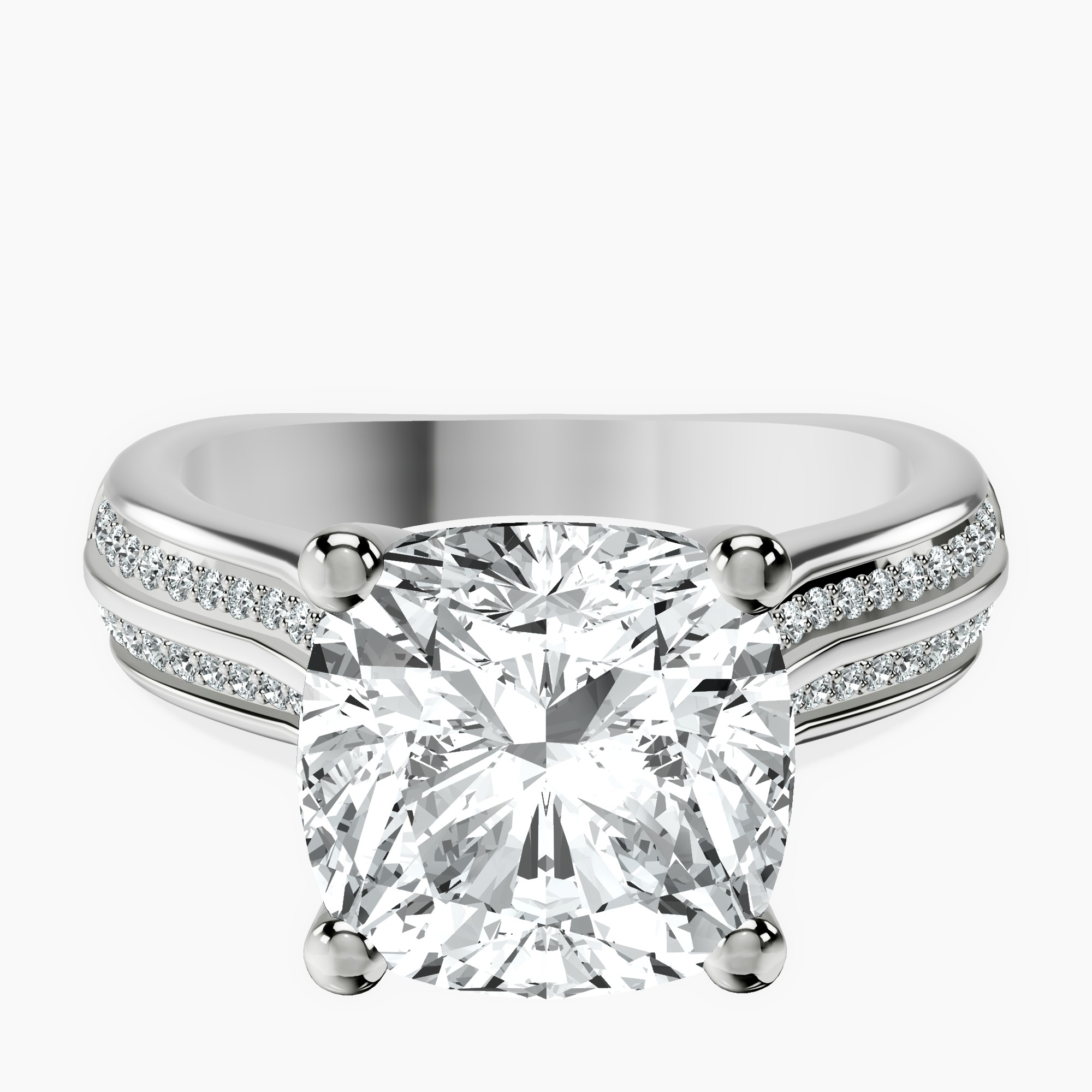 Platinum Sandra Side Stone Lab Diamond Ring front image