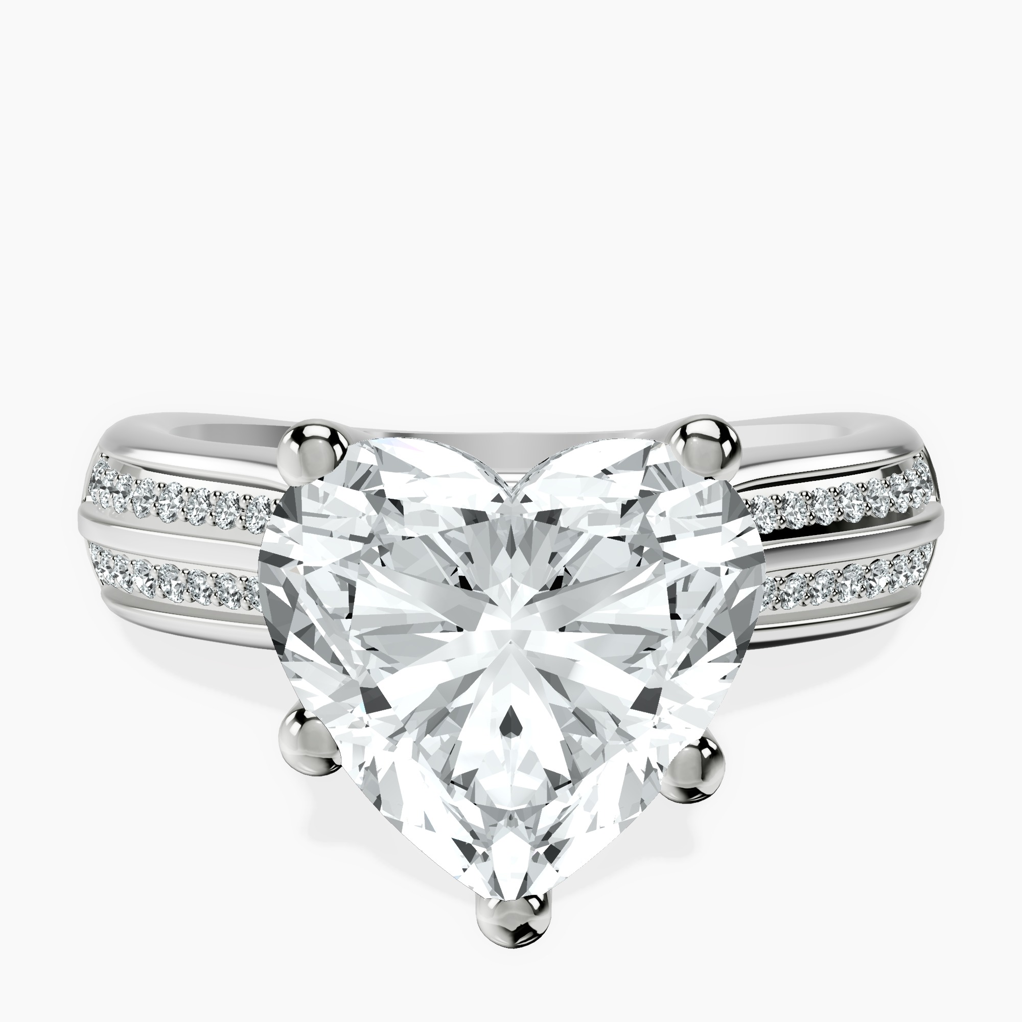 Platinum Sandra Side Stone Lab Diamond Ring front image