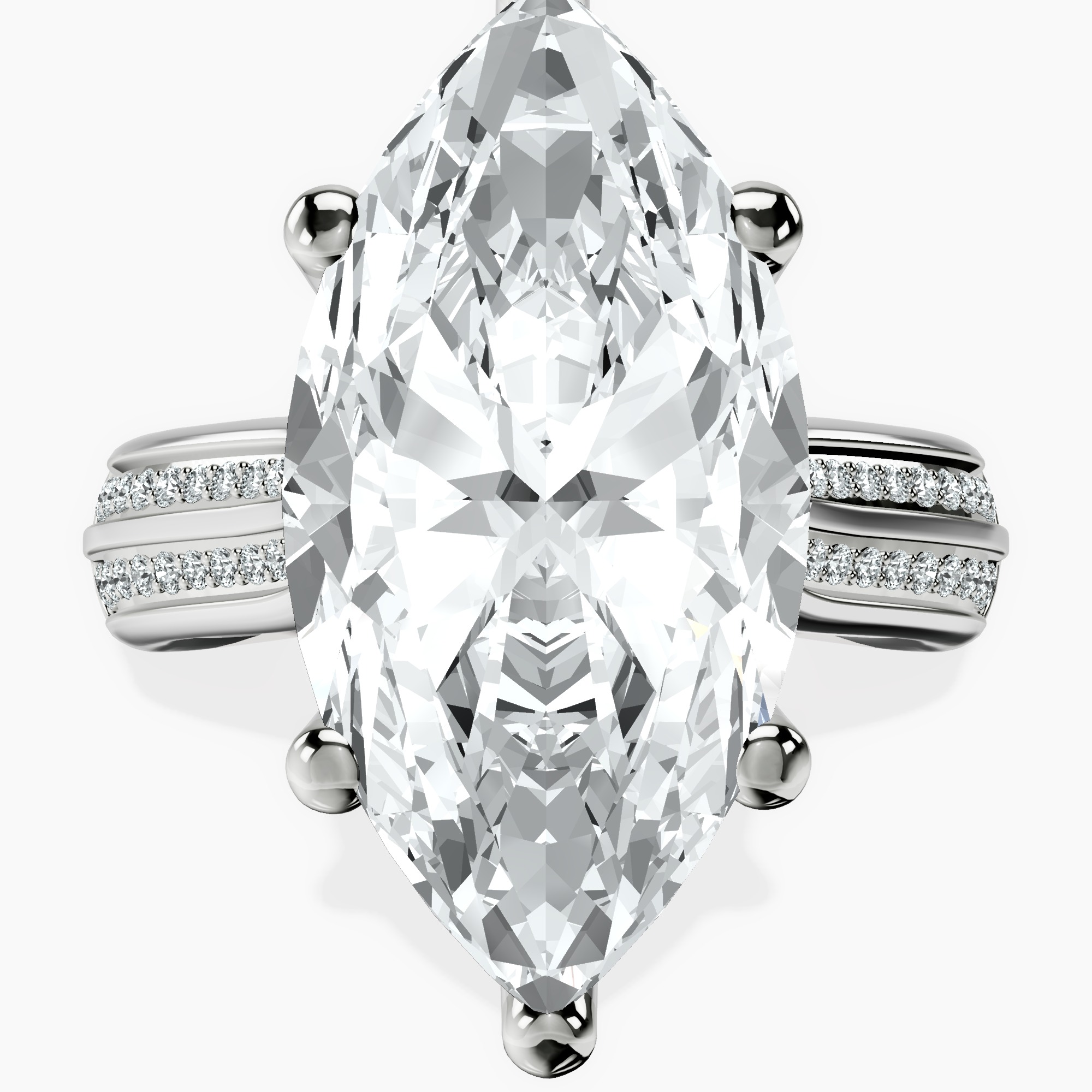 10kt White Gold Sandra Side Stone Lab Diamond Ring front image