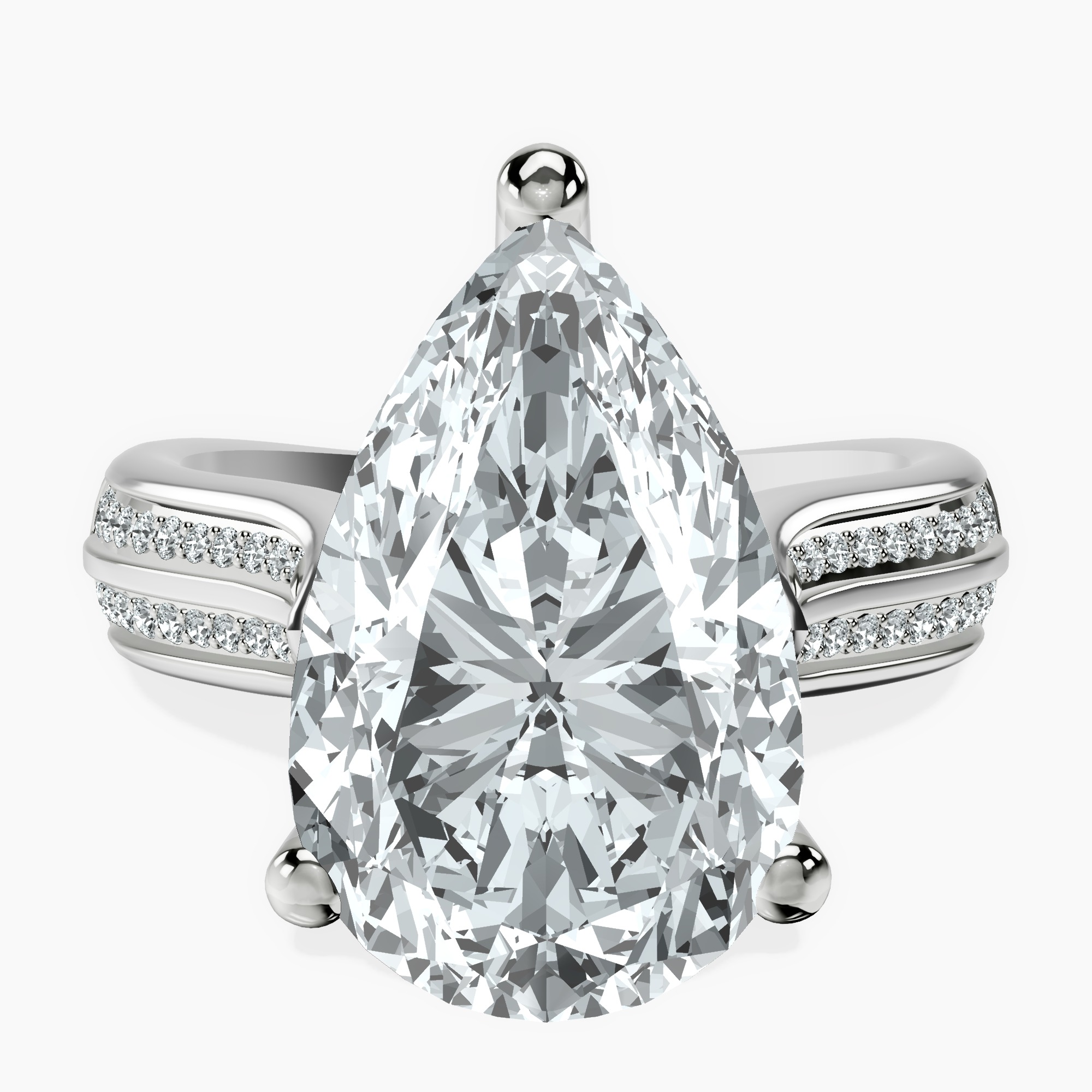 10kt White Gold Sandra Side Stone Lab Diamond Ring front image