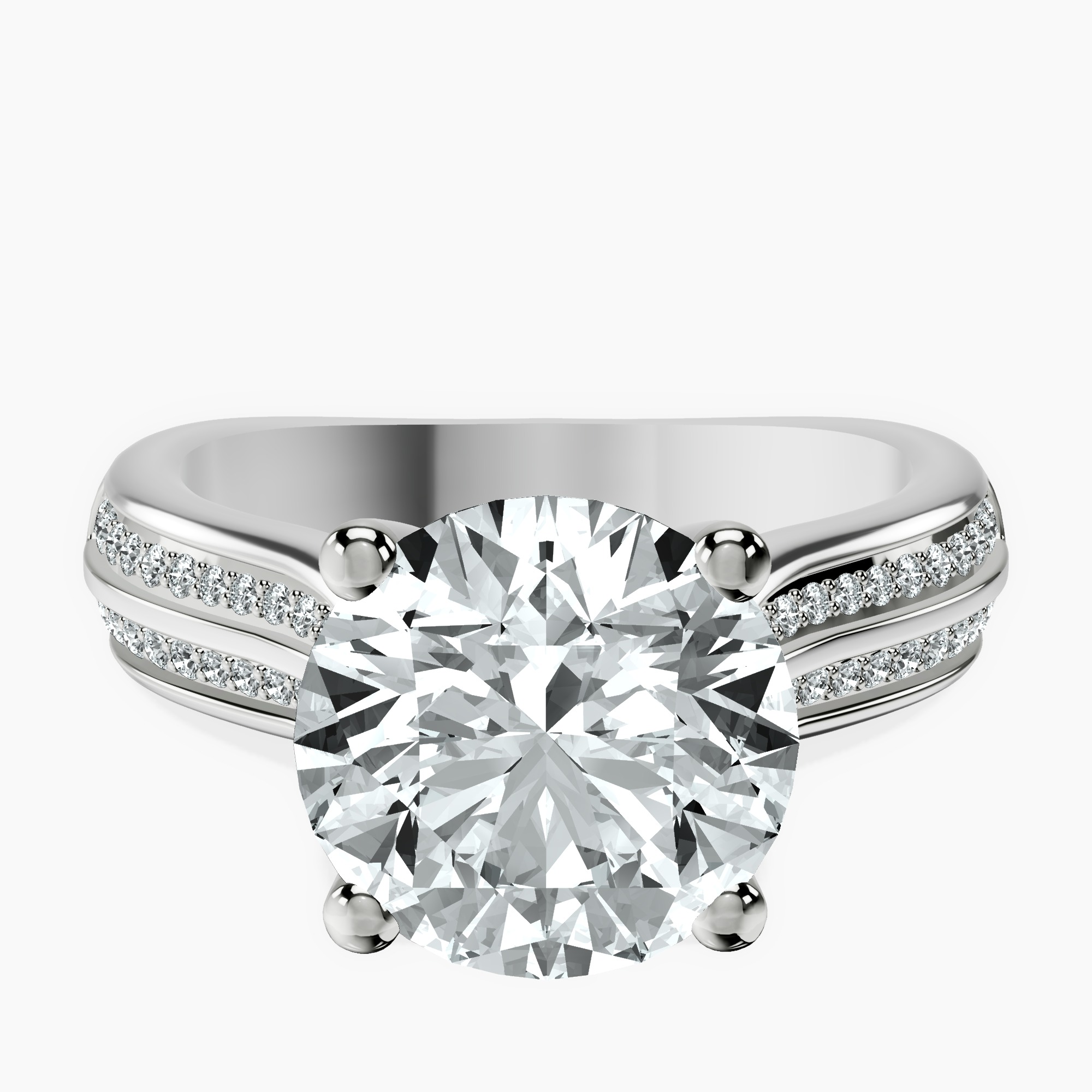 18kt White Gold Sandra Side Stone Lab Diamond Ring front image