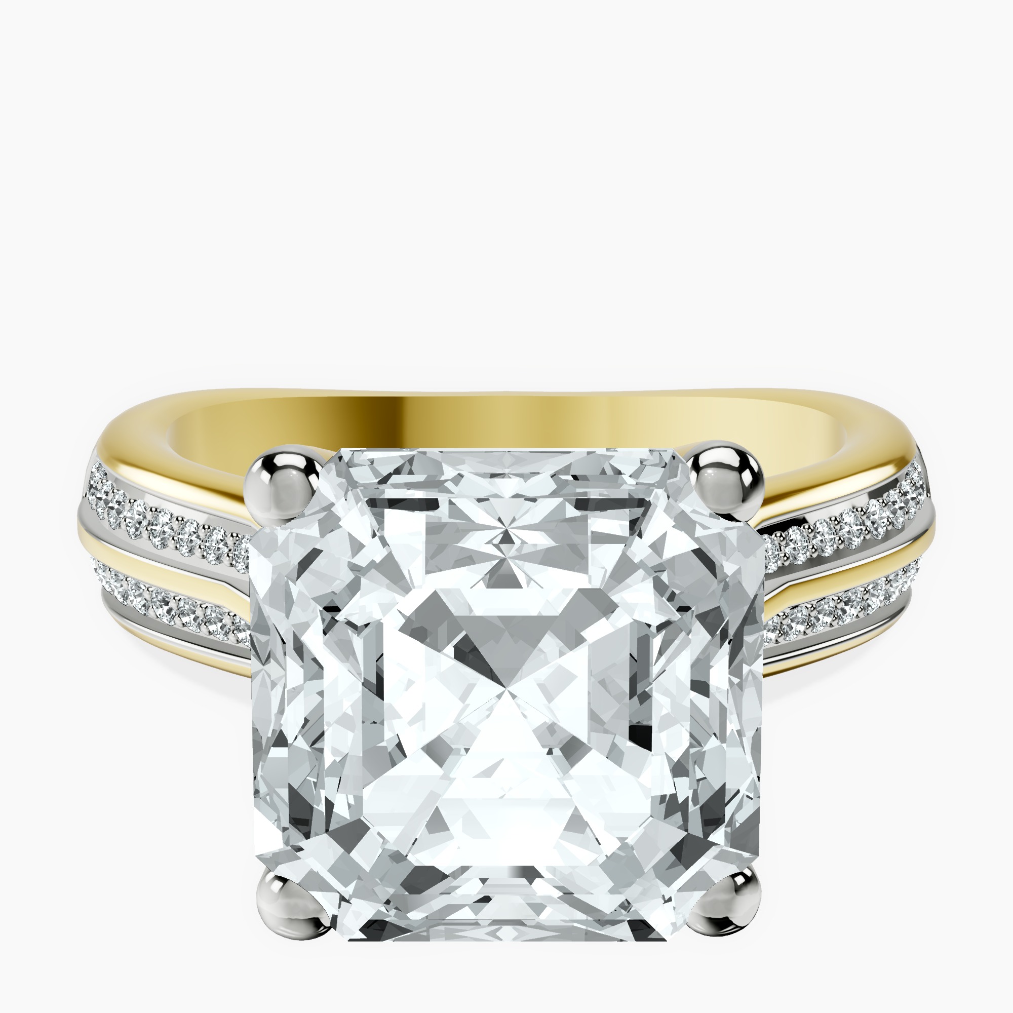 14kt Yellow Gold Sandra Side Stone Lab Diamond Ring front image
