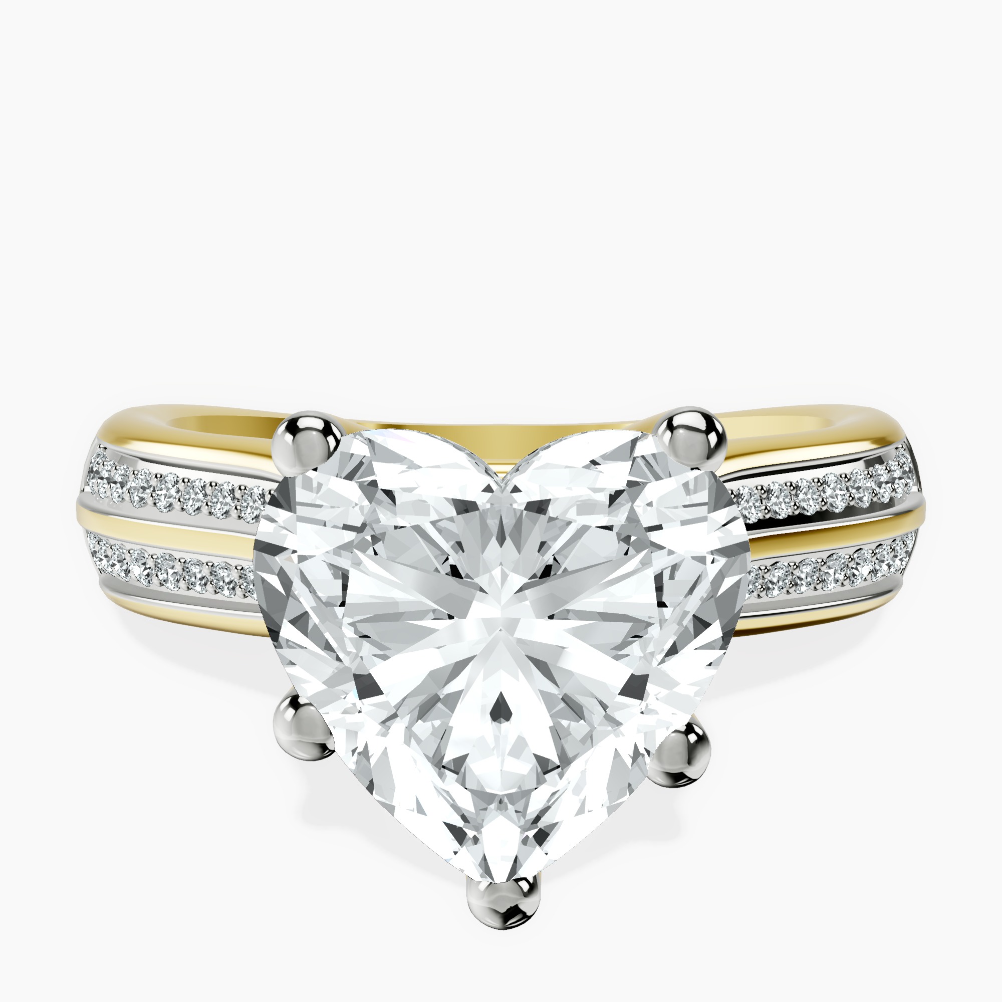 14kt Yellow Gold Sandra Side Stone Lab Diamond Ring front image
