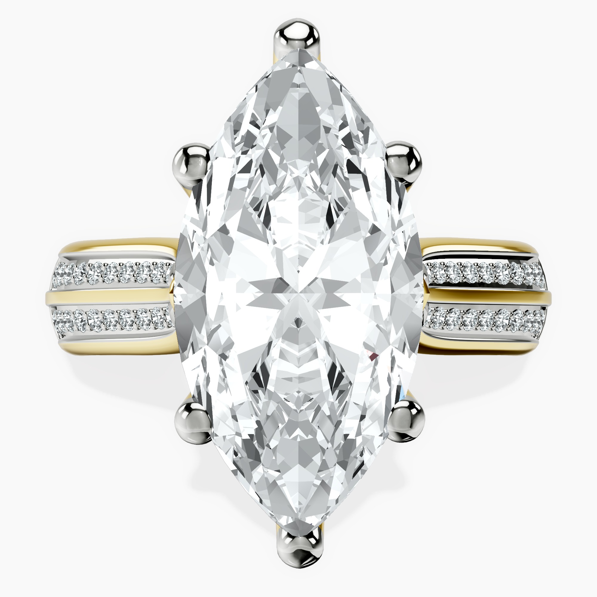 10kt Yellow Gold Sandra Side Stone Lab Diamond Ring front image