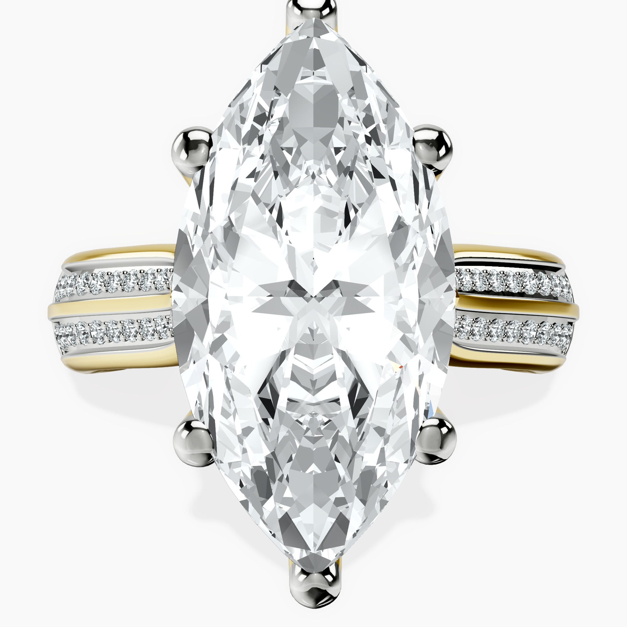 10kt Yellow Gold Sandra Side Stone Lab Diamond Ring front image