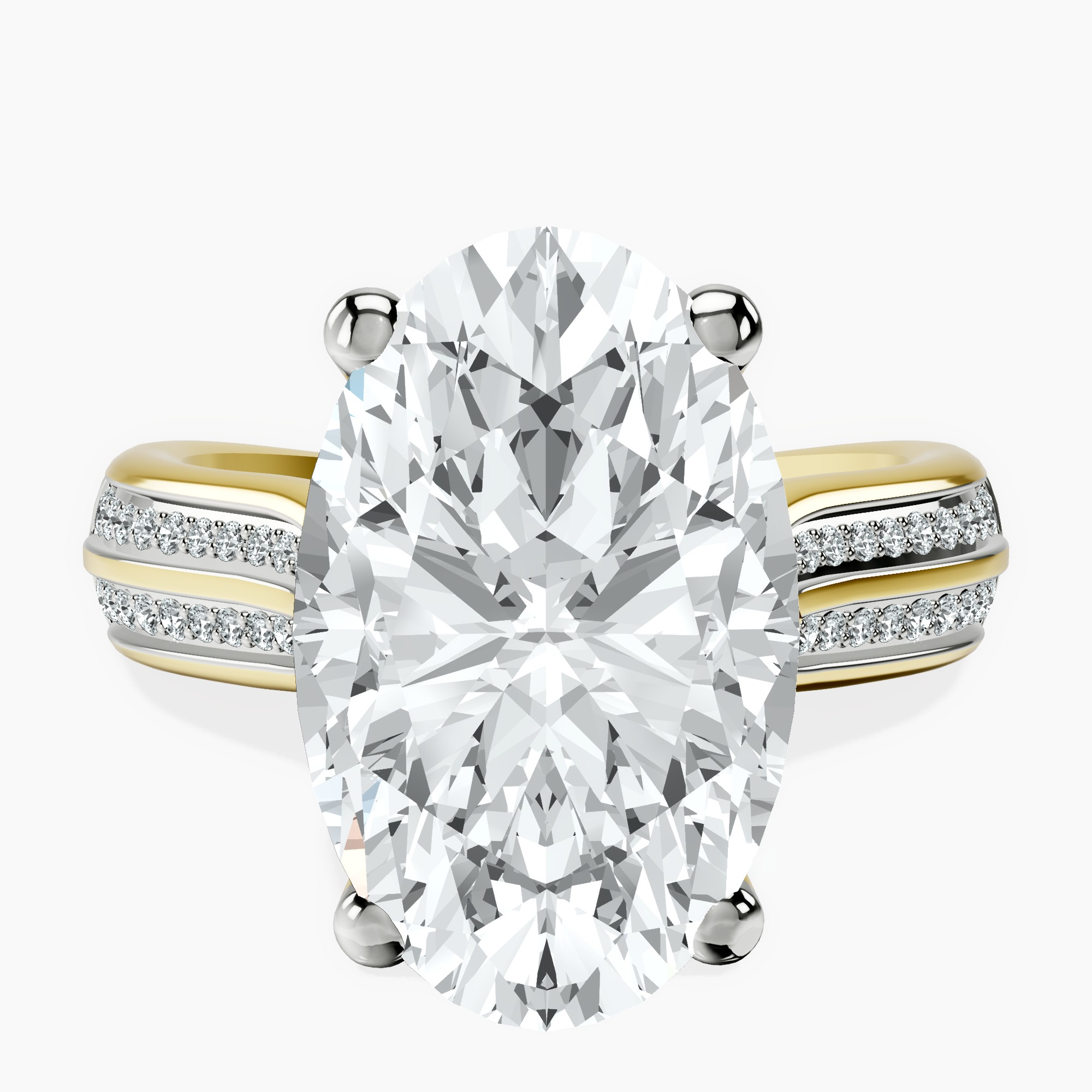 14kt Yellow Gold Sandra Side Stone Lab Diamond Ring front image