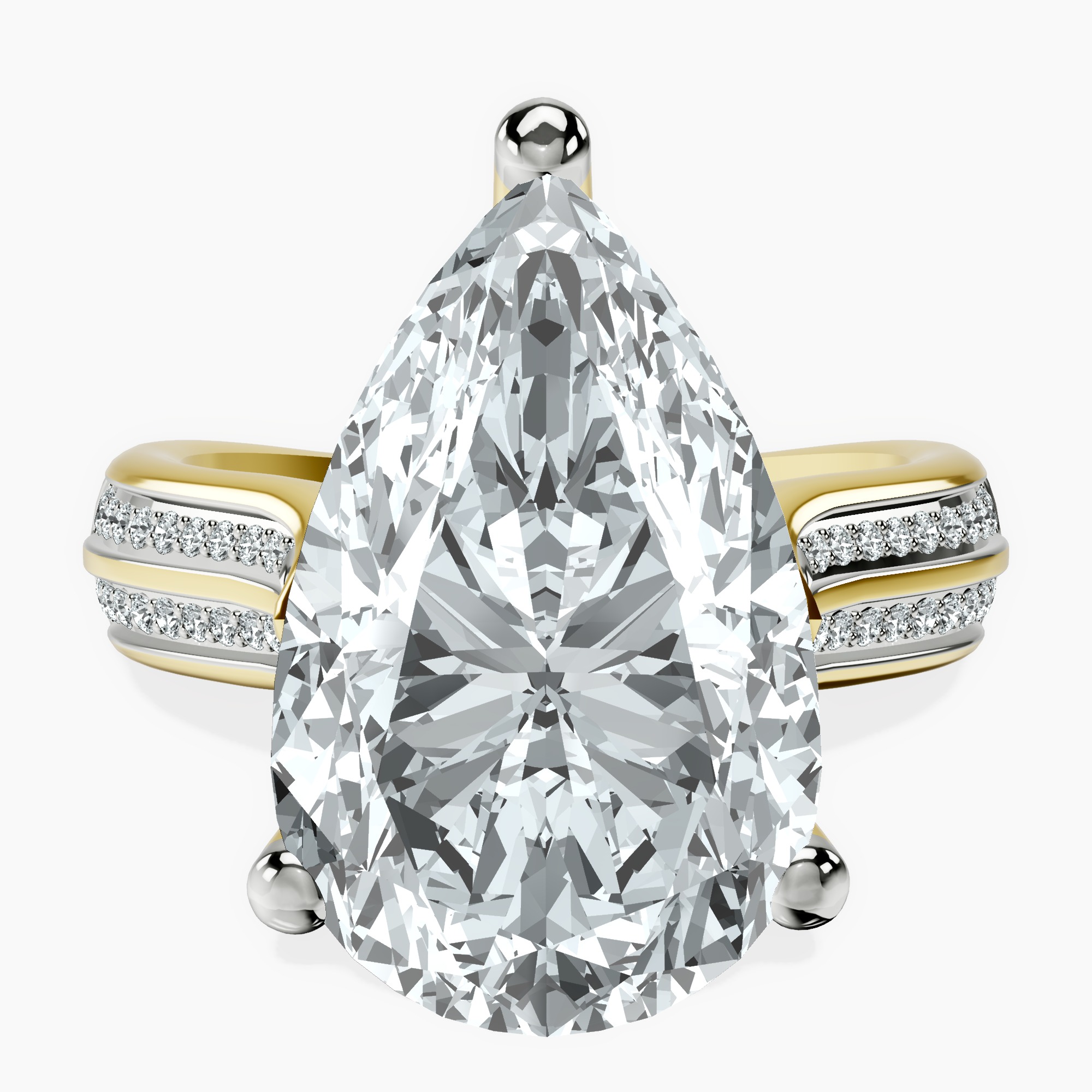 14kt Yellow Gold Sandra Side Stone Lab Diamond Ring front image