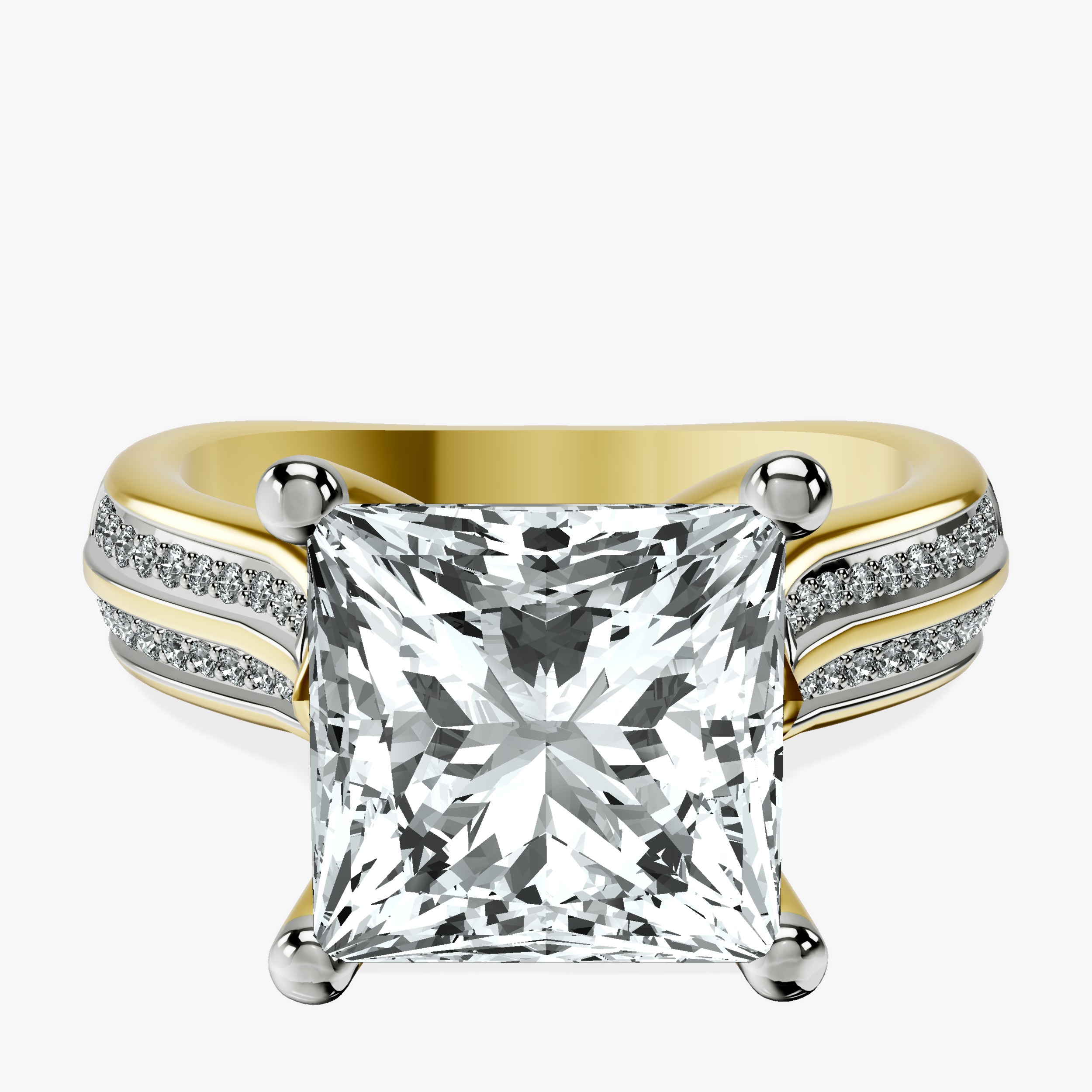 10kt Yellow Gold Sandra Side Stone Lab Diamond Ring front image