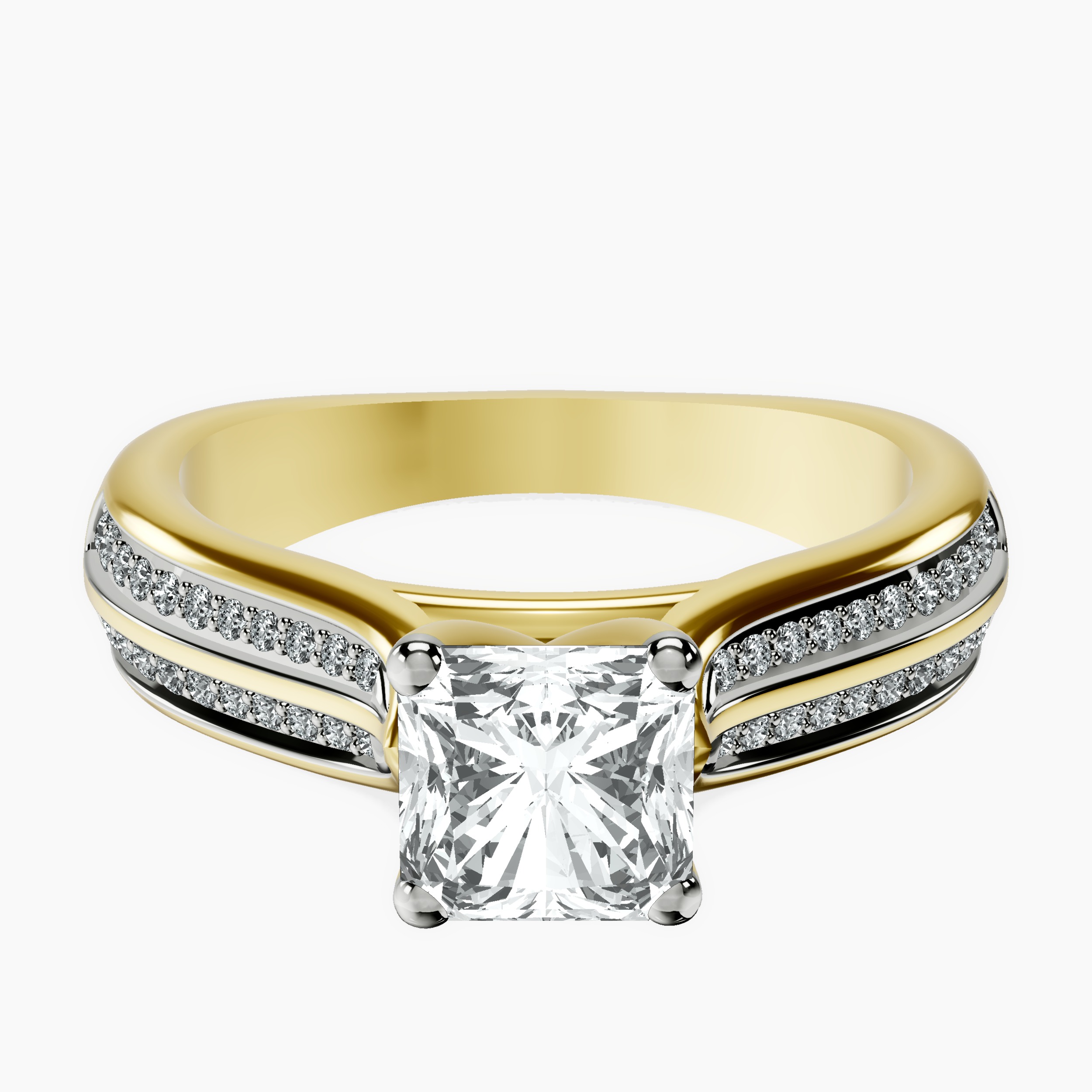10kt Yellow Gold Sandra Side Stone Lab Diamond Ring front image