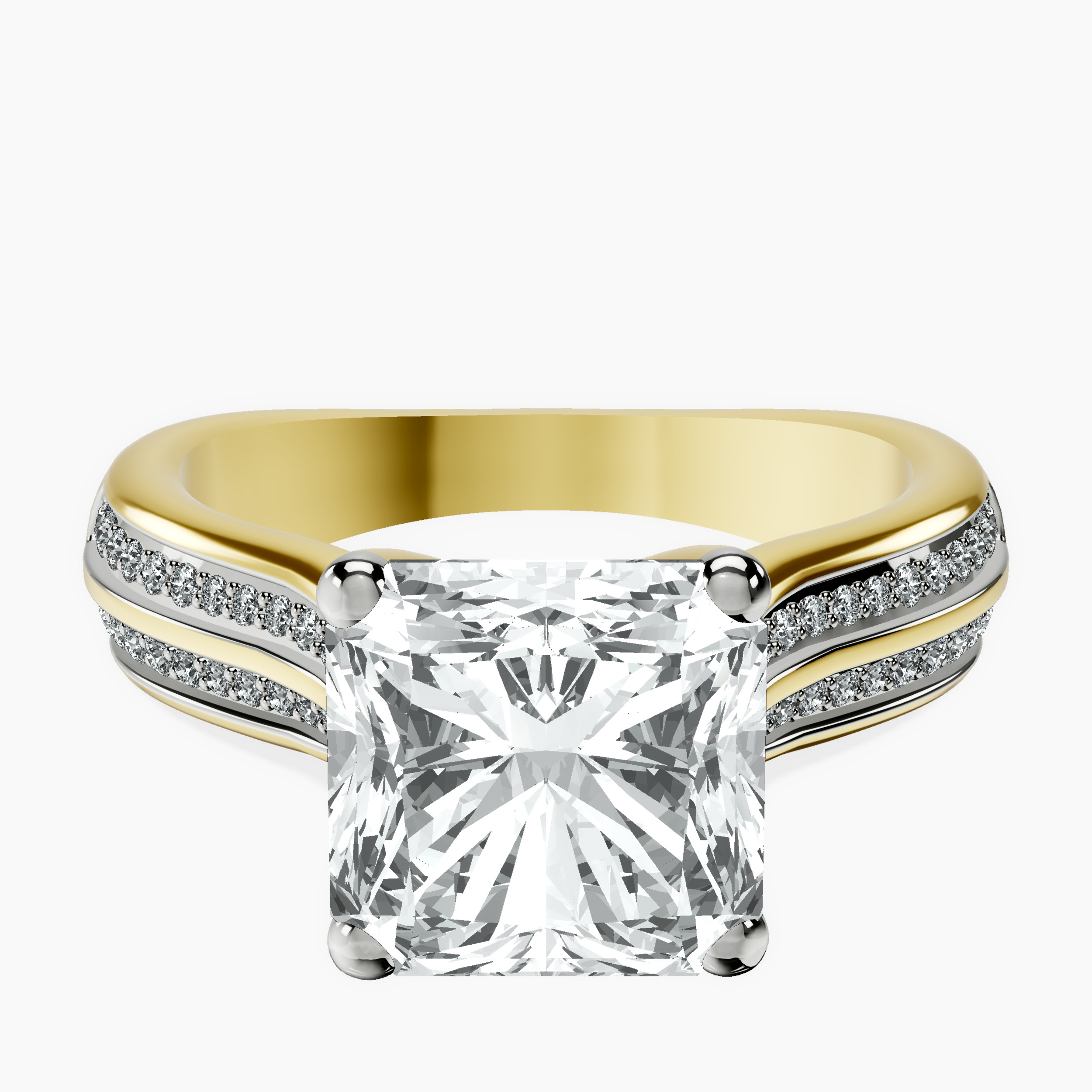10kt Yellow Gold Sandra Side Stone Lab Diamond Ring front image