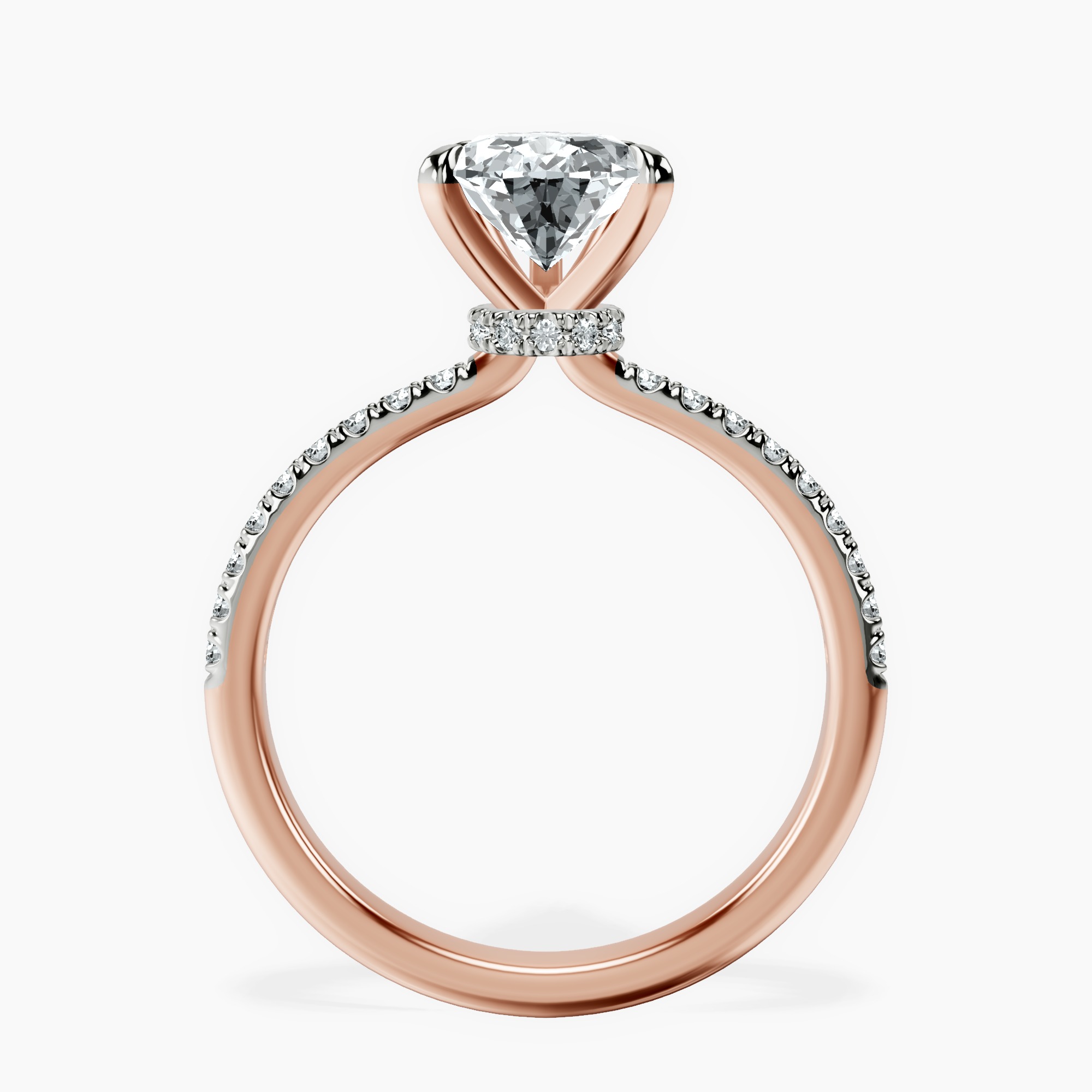 2.59 ct. pear Etienne Secret Halo Ring in 14kt rose gold side right image one