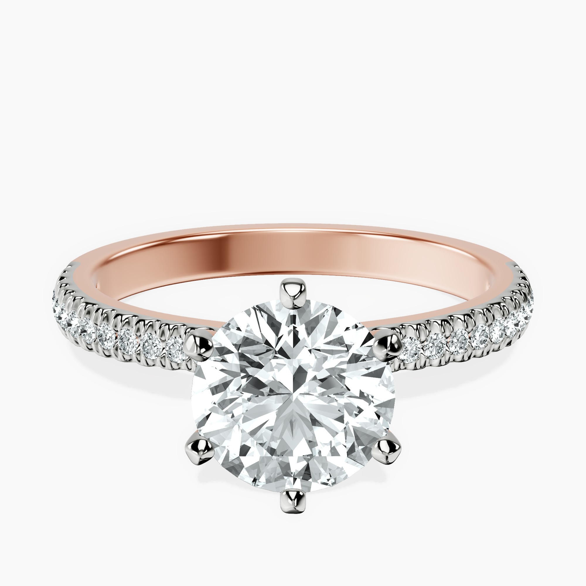 1.39 ct. round Etienne Secret Halo Ring in 10kt rose gold rtr top
