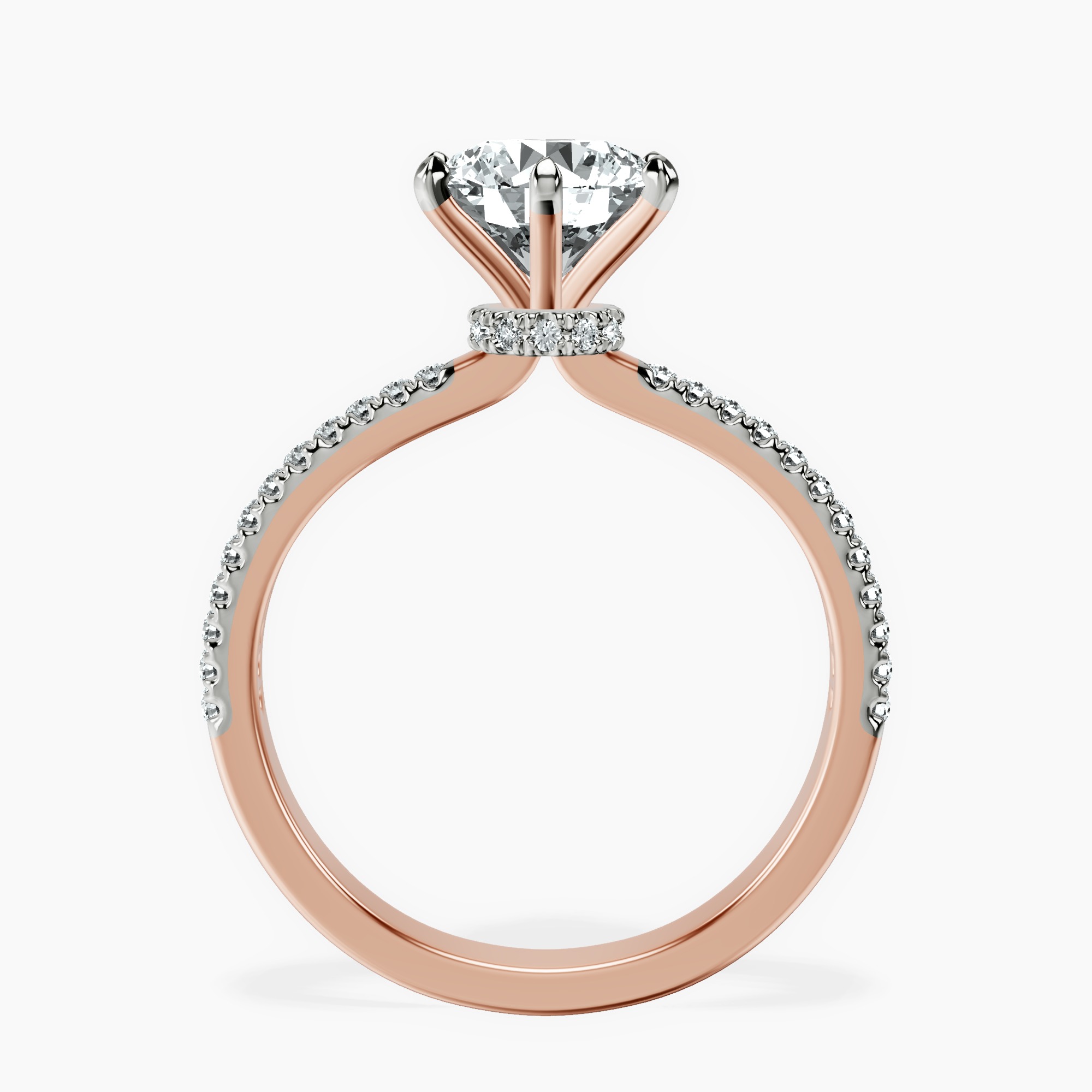 1.39 ct. round Etienne Secret Halo Ring in 10kt rose gold side right image one