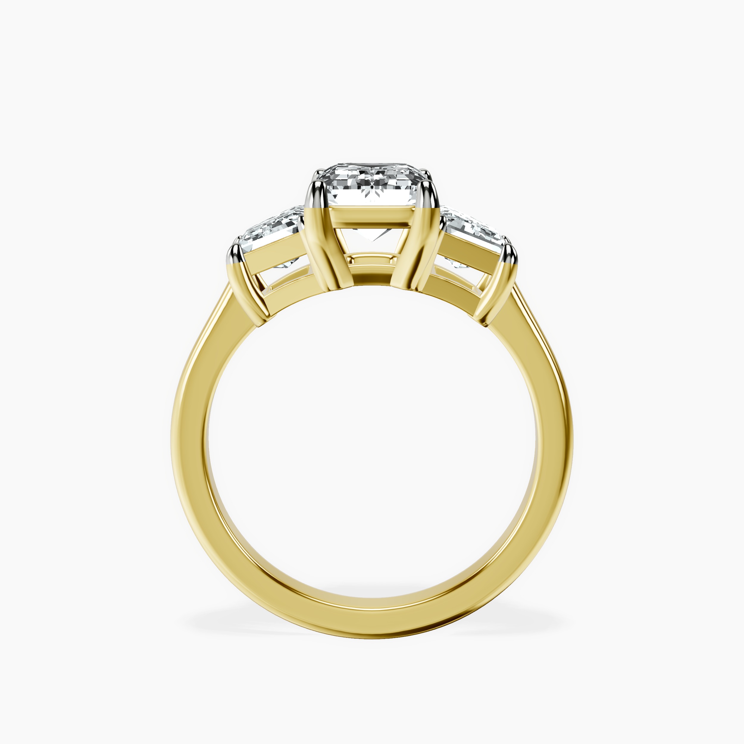 2.16 ct. emerald Dianna Side Trapezium Ring in 18kt yellow gold side right image one
