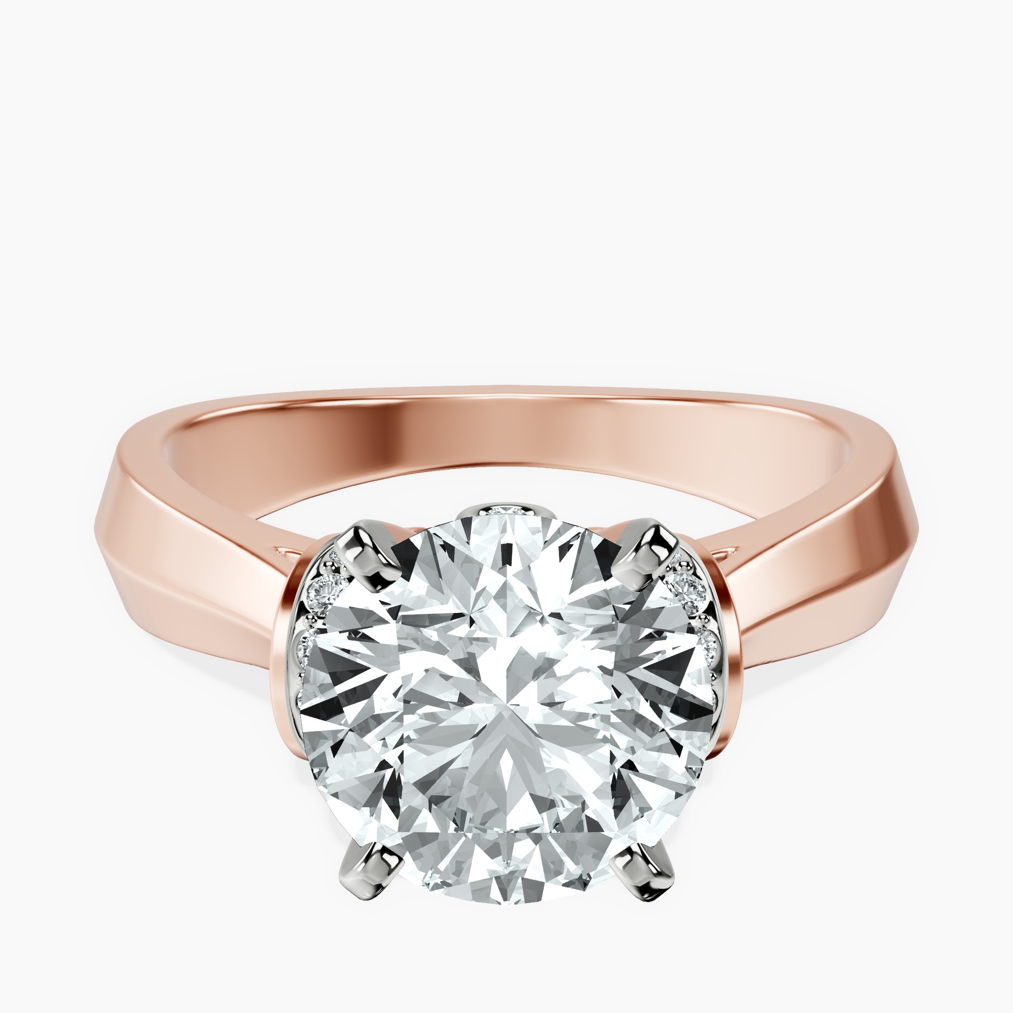 2.36 ct. round Delanie Side Cuff Ring in 14kt rose gold rtr top