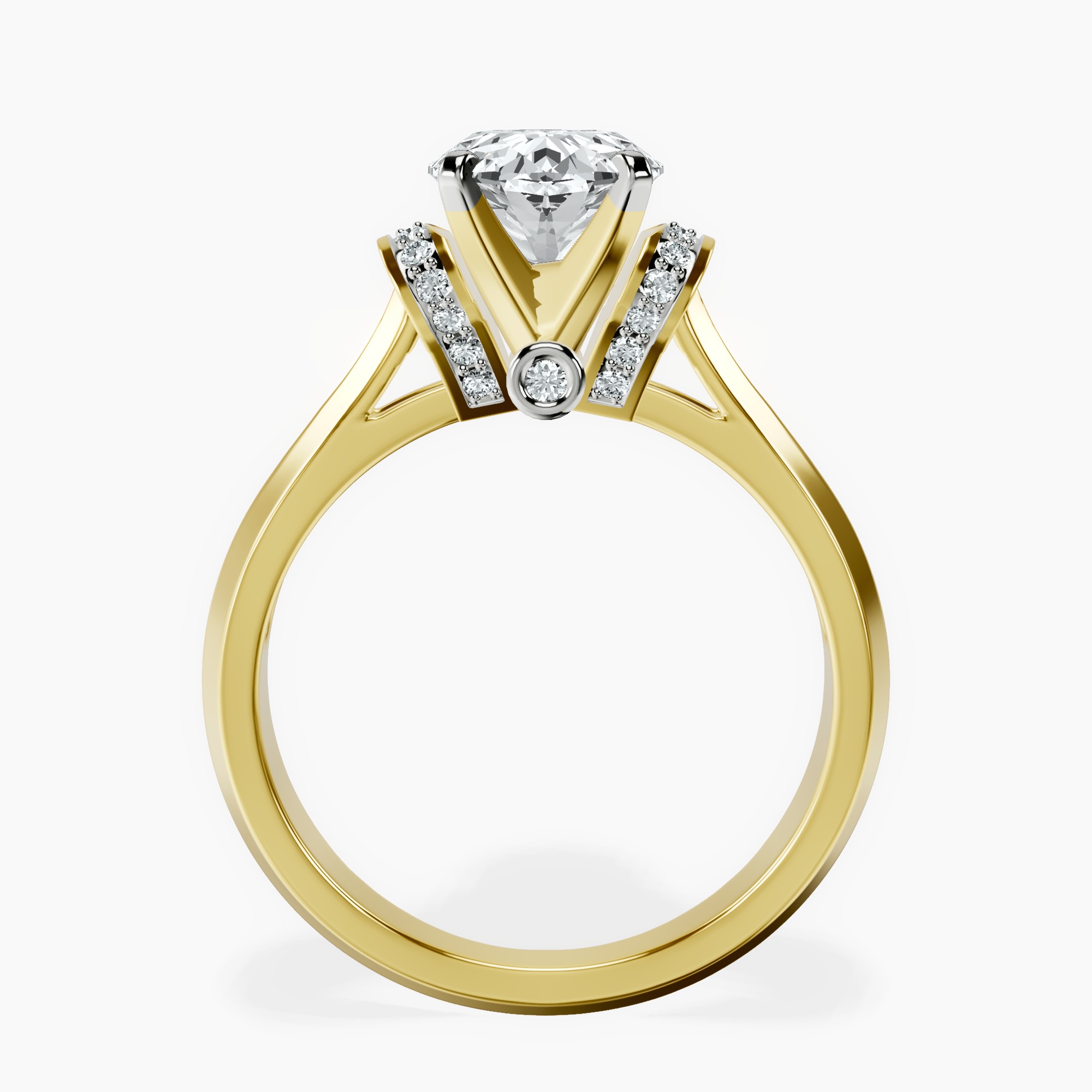 2.40 ct. oval Delanie Side Cuff Ring in 18kt yellow gold side right image one