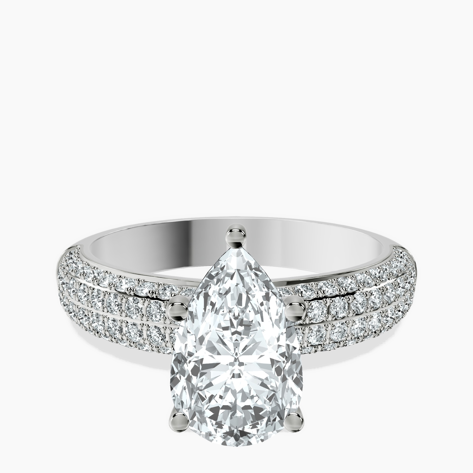 1.45 ct. pear Amira Luxe Ring in 18kt white gold rtr top