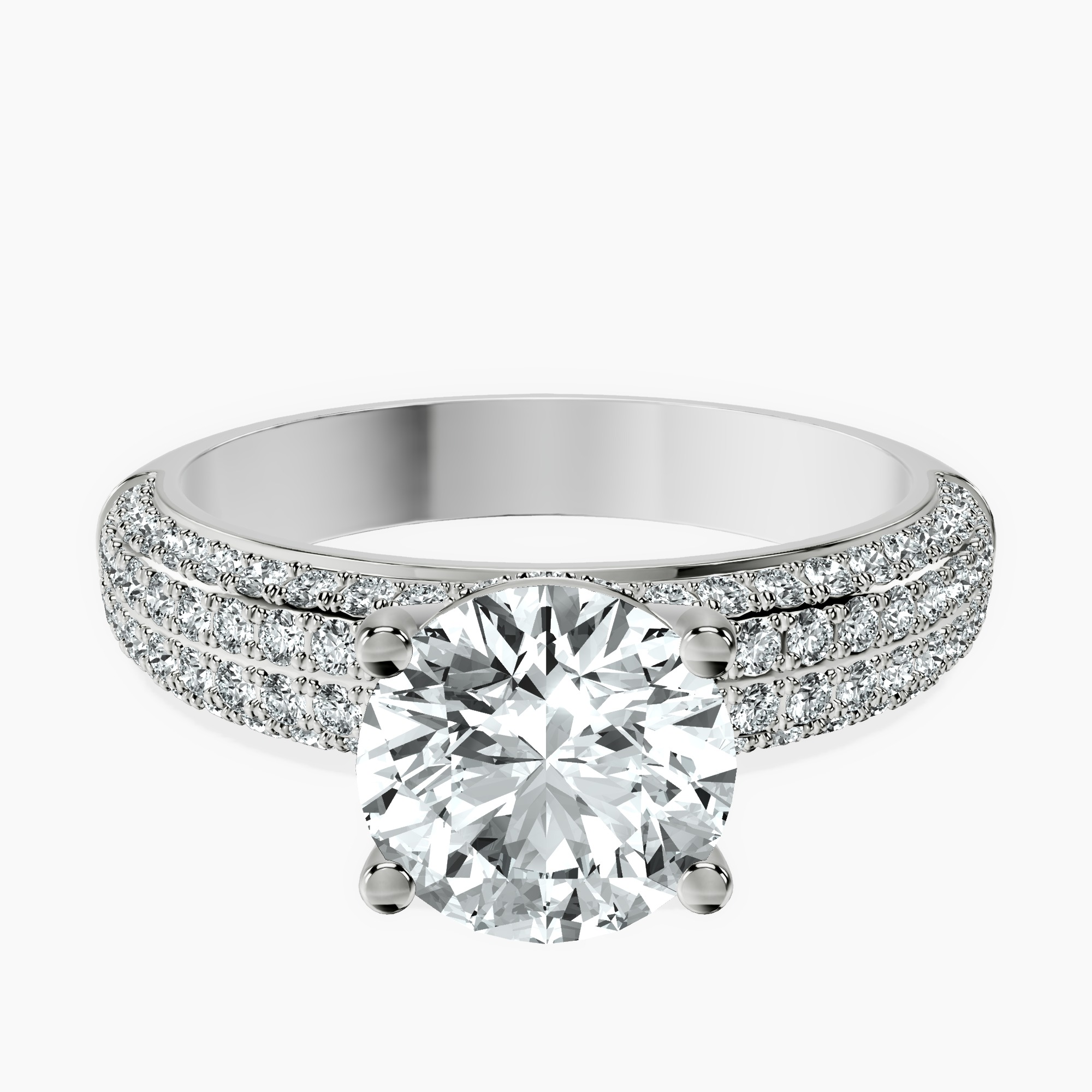 1.41 ct. round Amira Luxe Ring in 10kt white gold rtr top